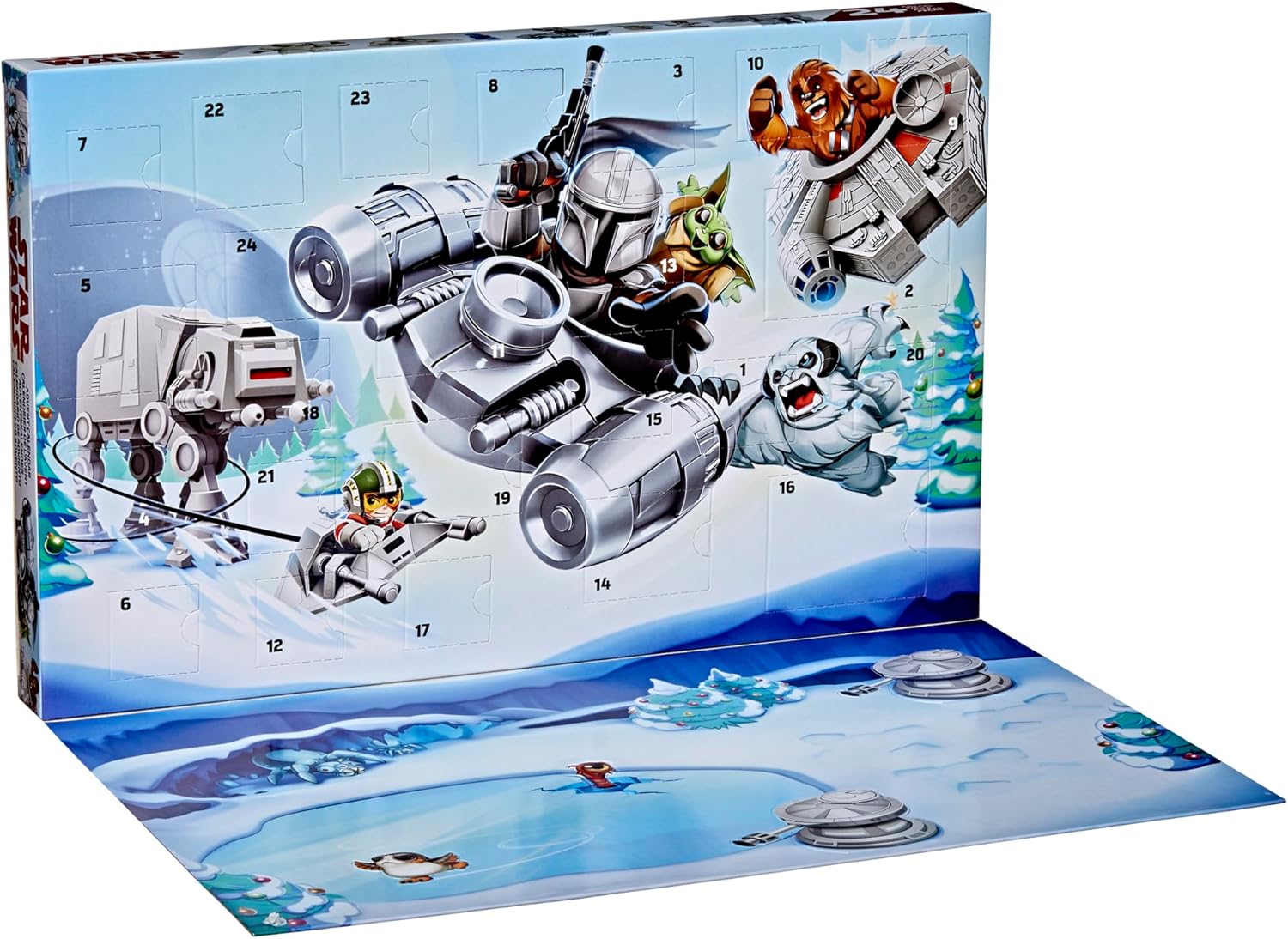 STAR WARS Advent Calendar, 24 Pieces Including Micro Figures & Vehicles, Countdown Calendar, Surprise Toys for Boys & Girls Ages 4+ (Amazon Exclusive)