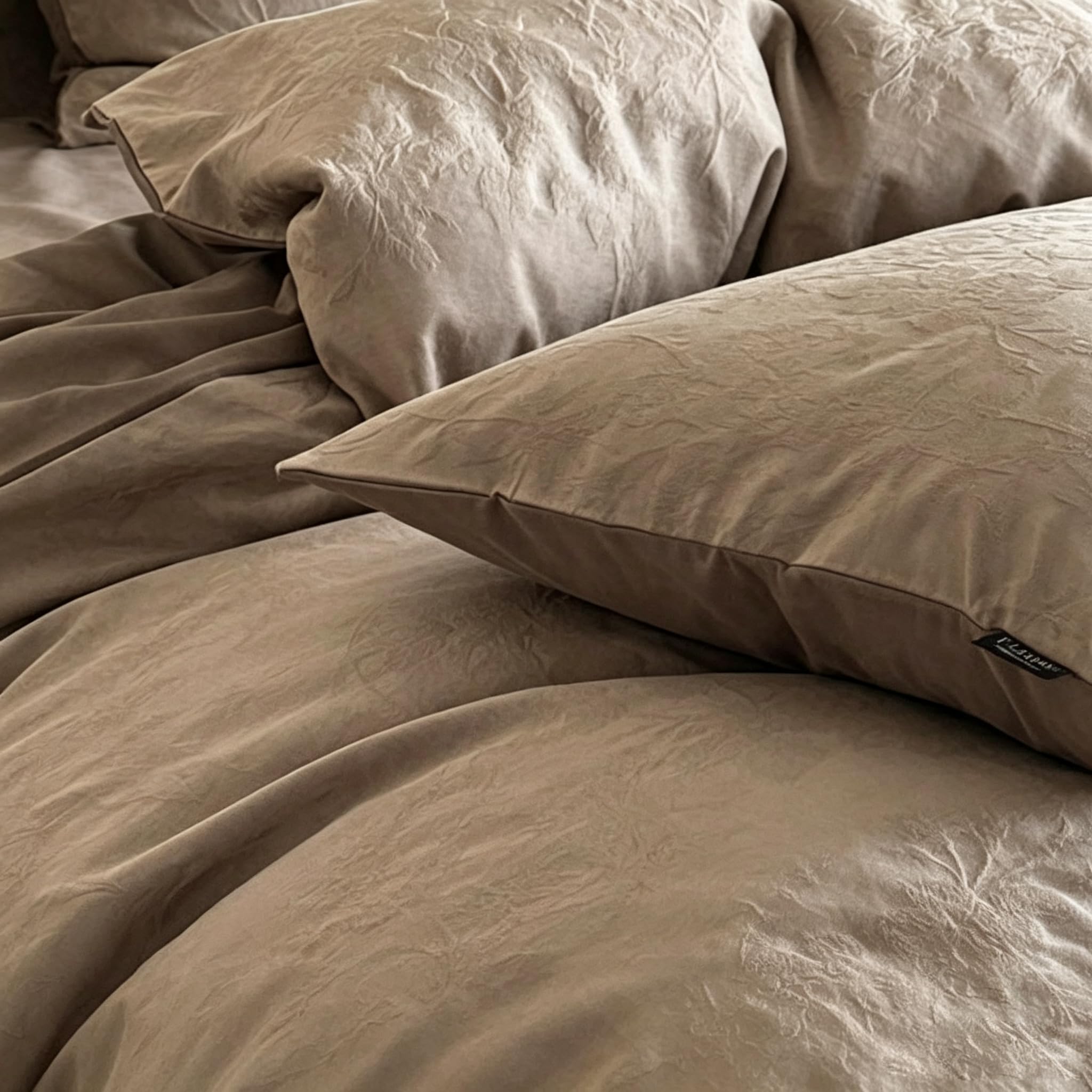 Set di biancheria da letto matrimoniale in cotone jacquard, 4 pezzi, morbido cotone traspirante a fibre lunghe, include 1 copripiumino, 1 lenzuolo con angoli e 2 federe per camera da letto principale