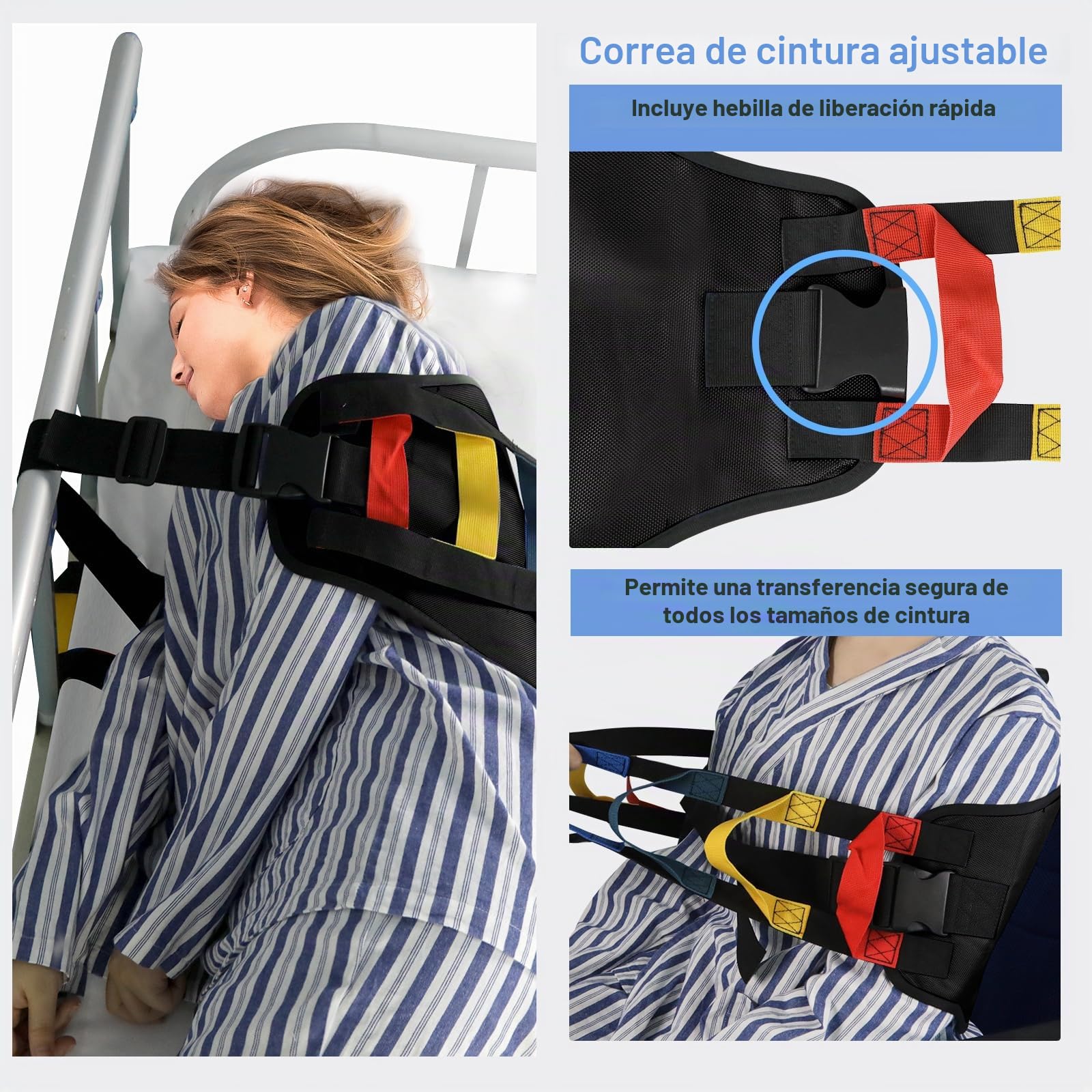 Correa de transferencia, cinturón de transferencia para ancianos, cinturones de marcha para personas mayores, cinturón de elevación de pacientes resistente, ayuda de elevación de movilidad, cinturón