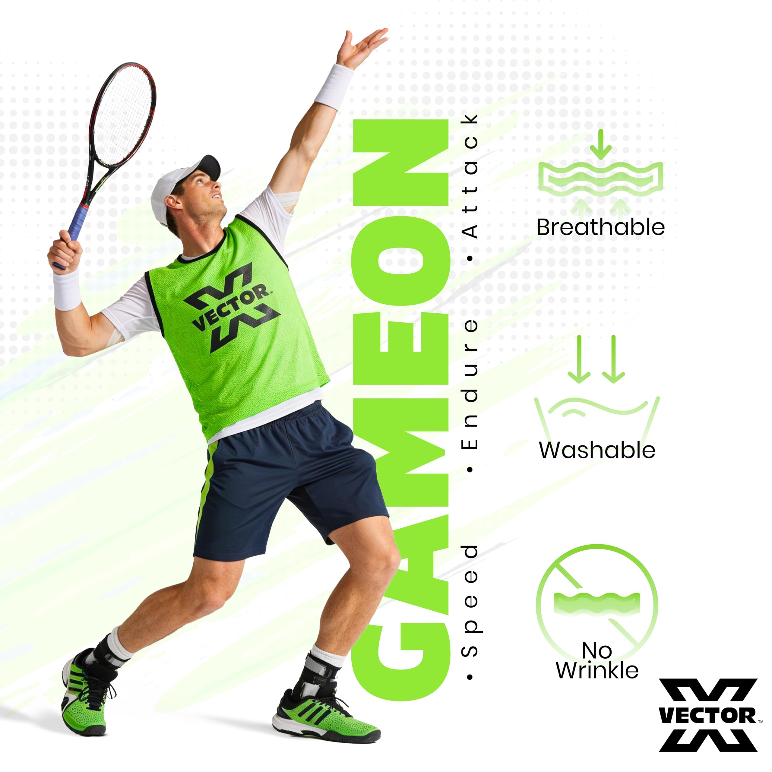 Vector X Training Bibs for Football Soccer Basketball Volleyball for Track and Field Play (S, Green, 1) 4