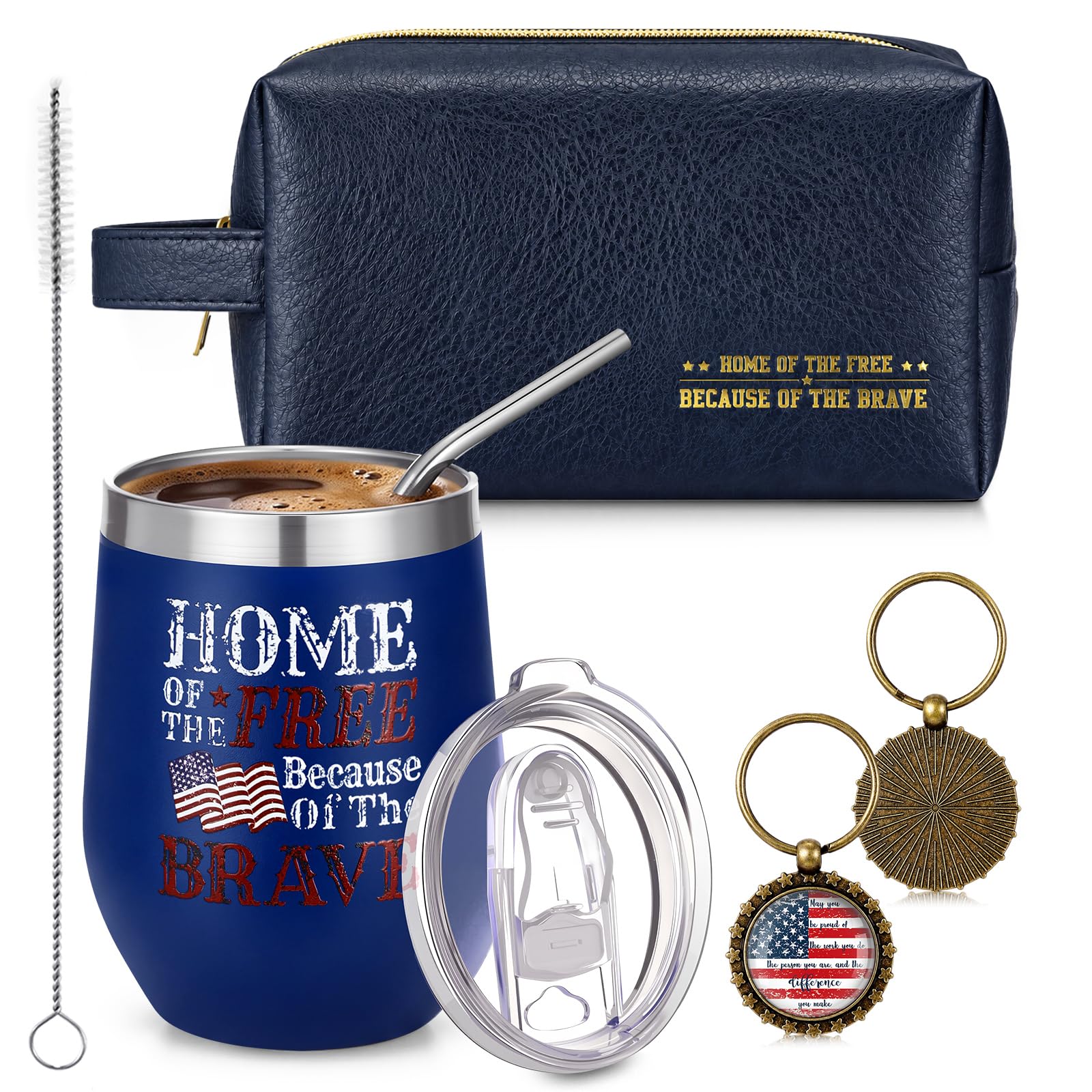 Dandat Set of 3 Veterans Day Gift Military Appreciation 12oz Tumbler
