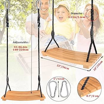 Adult Tree Swing, Hanging Beech Wood Swings With Adjustable