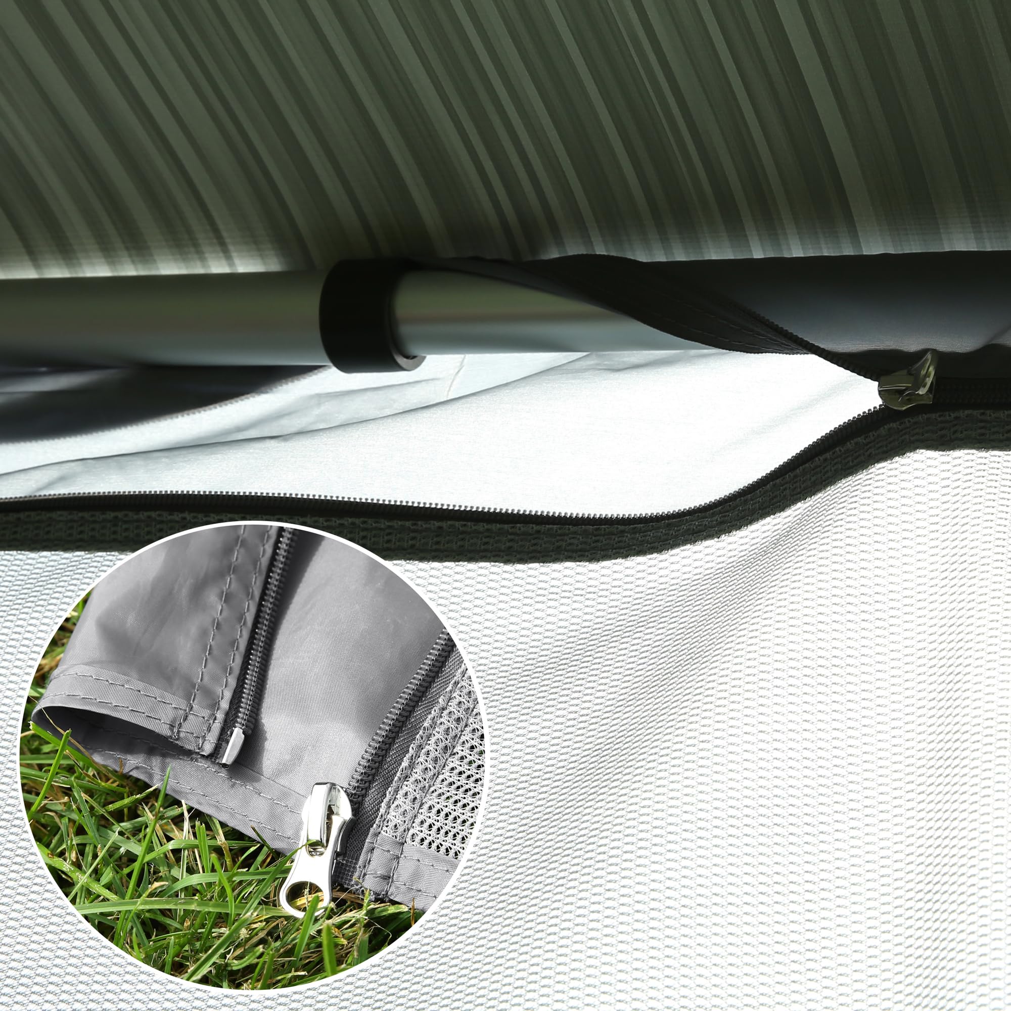 GEAR Capri Sun Blocker Markisenvorderwand winddurchlässig Sicht- und Sonnenschutz 3 Keder 240-480 cm