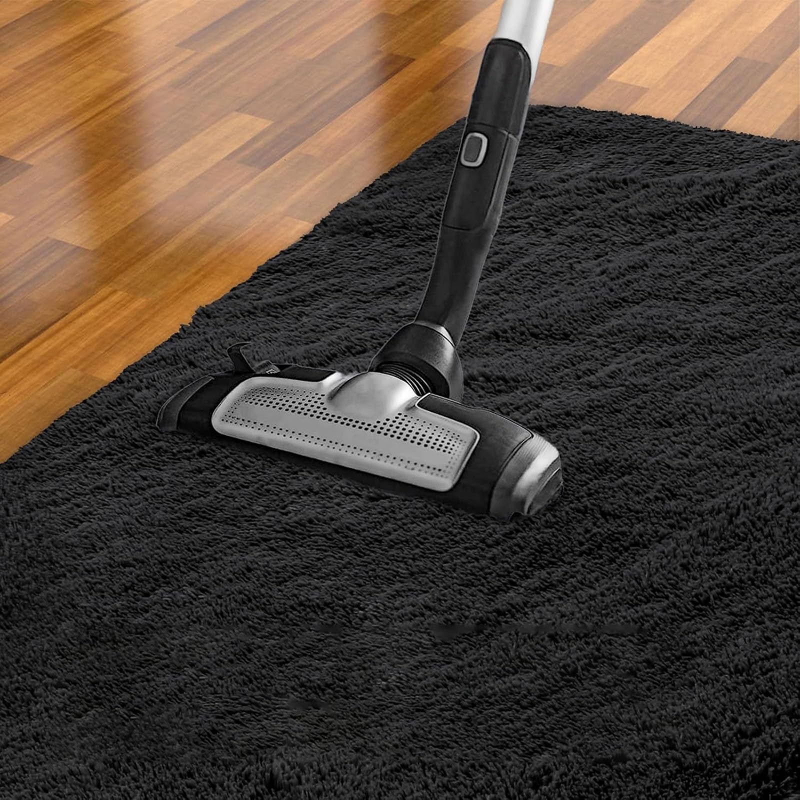 Jeu Antidérapant Tapis 220 x 250 cm Moelleux et Lavable Tapis Salon Shaggy Chambre Doux - Antidérapant - Lavable pour Chambre à Coucher Salon Couloir, Noir
