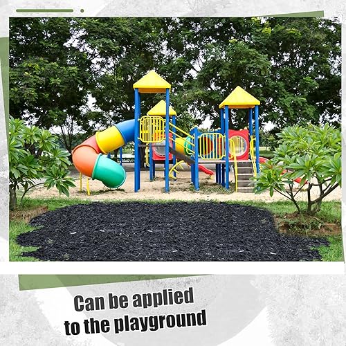Miniatura 5 de Frienda Mantillo de goma triturado 39.7 lbs Miga de goma Mantillo de goma negro Anhelo Suelo protector para áreas de suelo de jardín y paisajismo -
