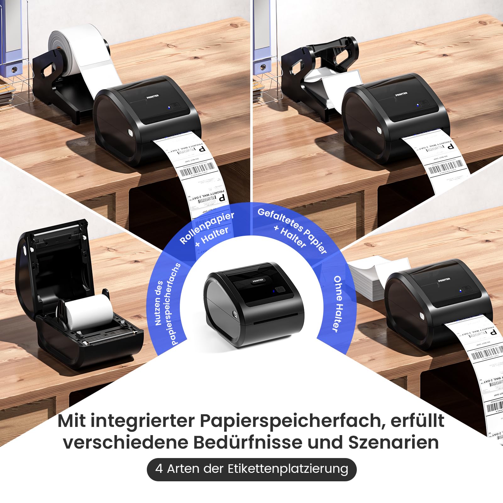 Phomemo Versandetiketten Drucker 4x6,Bluetooth Etikettendrucker DHL, D520BT | Label Printer für Barcode, Thermodrucker Kompatibel mit Vinted, Amazon, Etsy, Shopify, UPS, FedEx etc