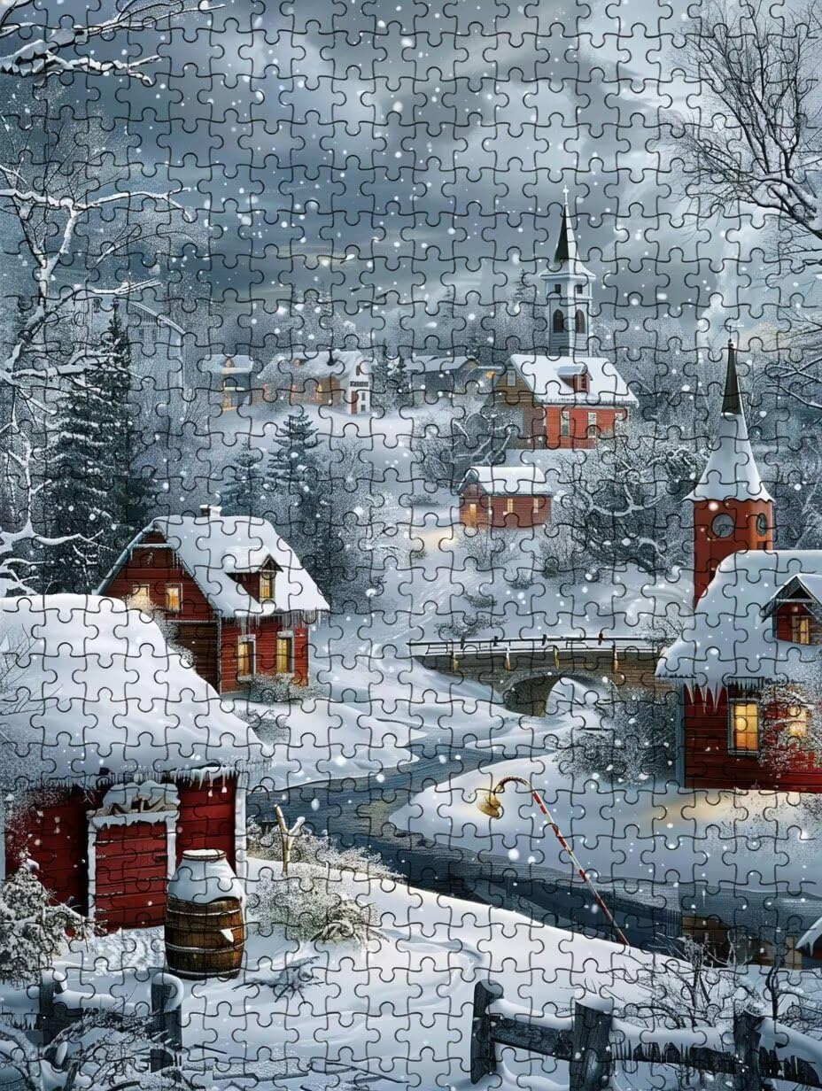 Casa En El Cielo Nevado Puzzle 6000 Piezas, Rompecabezas Adultos Puzzle, Desafiante Puzzles de Decoración Juego de, Juego Educativo para Toda la Familia, para Regalo Decoración FNKL7-1087