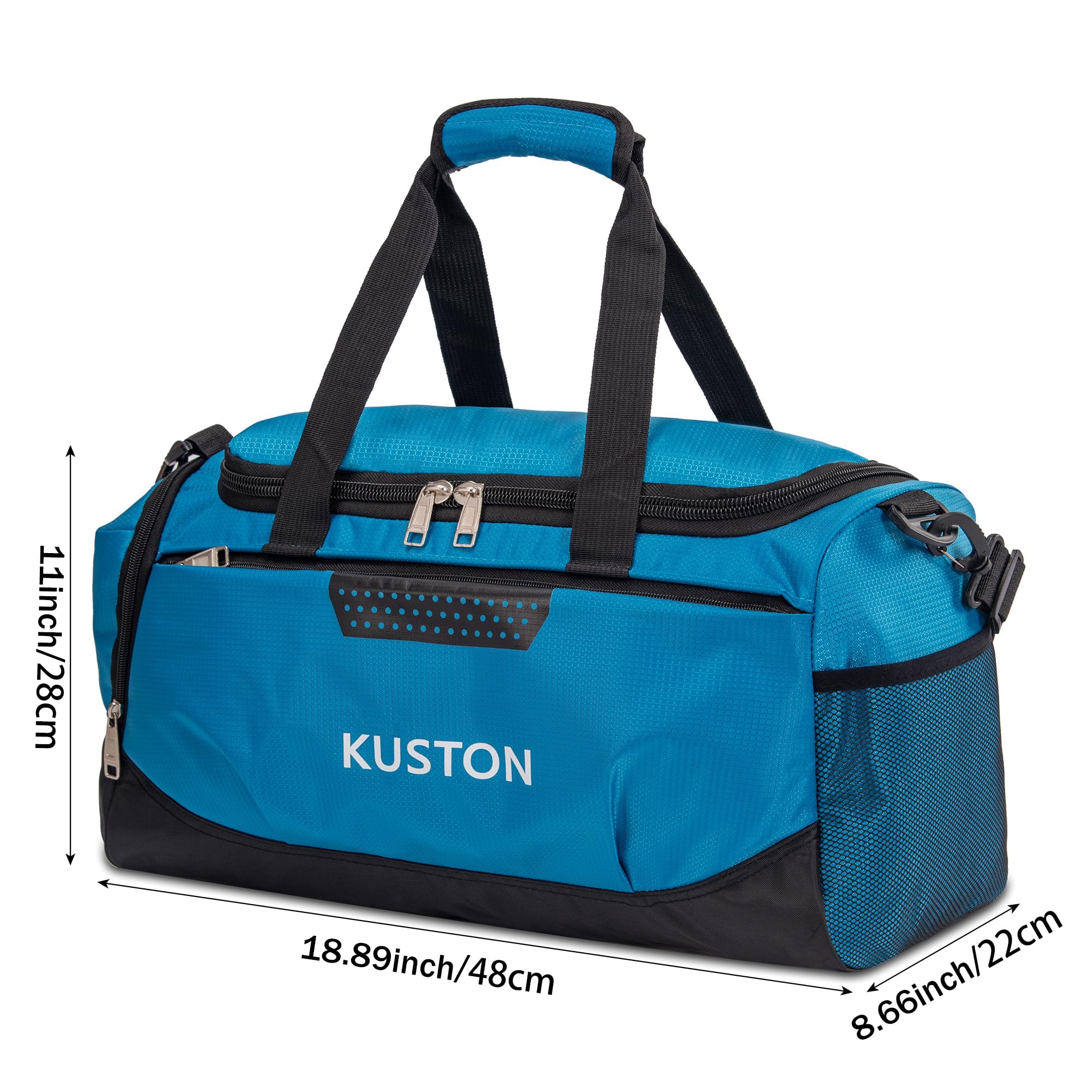 Bolsa portátil con cordones de zapatos, bolsa de gimnasio para hombres y mujeres, bolsa de viaje con equipaje de mano de pequeña capacidad, Azul, Deportivo