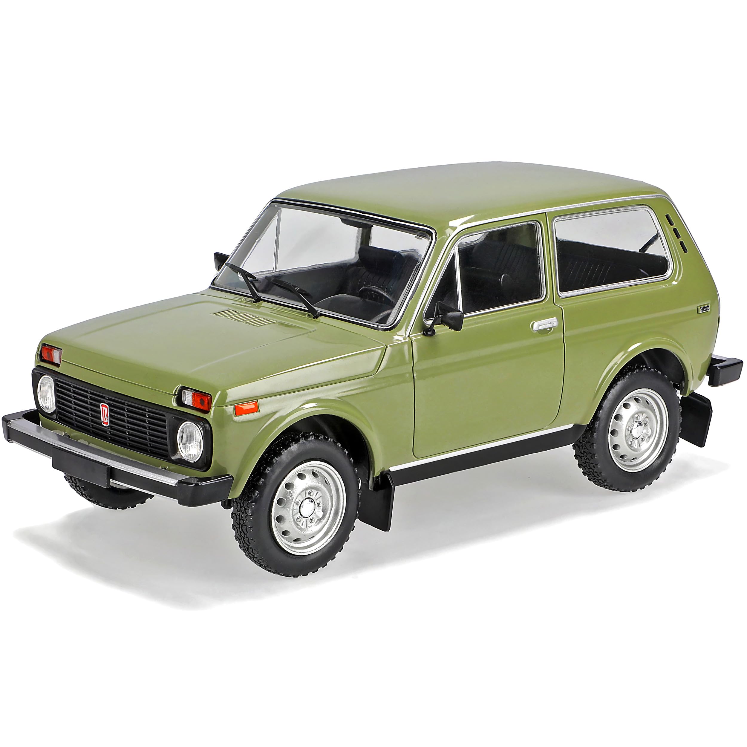 alles-meine.de GmbH Lada Niva was 2121 Grün Ab 1976 mit Sockel 1/24 Modell Auto mit individiuellem Wunschkennzeichen