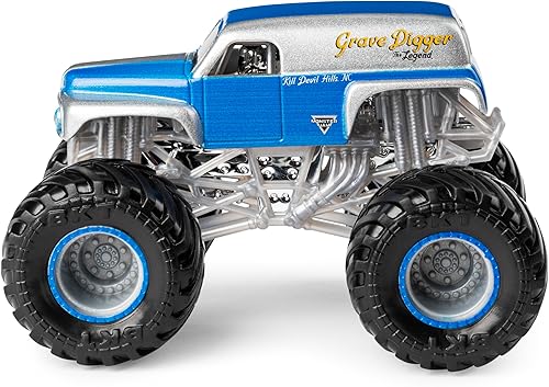 Miniatura 5 de Monster Jam Grave Digger vs Son-Uva Digger Monster Truck Duo Pack- True Metal a escala 164 fundido a presión con pintura y cuerpo originales para
