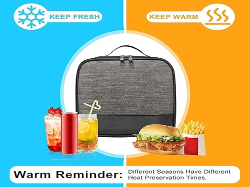 Miniatura 2 de Lonchera para hombres  Bolsa de almuerzo reutilizable para hombres adultos y mujeres  Lonchera aislada para oficina, senderismo, campamento (gris)