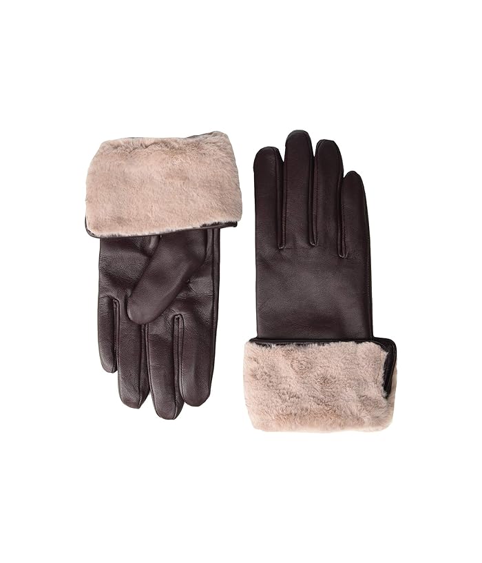 Echo New York  Faux Fur Cuff Gloves (Fig) Extreme Cold Weather Gloves