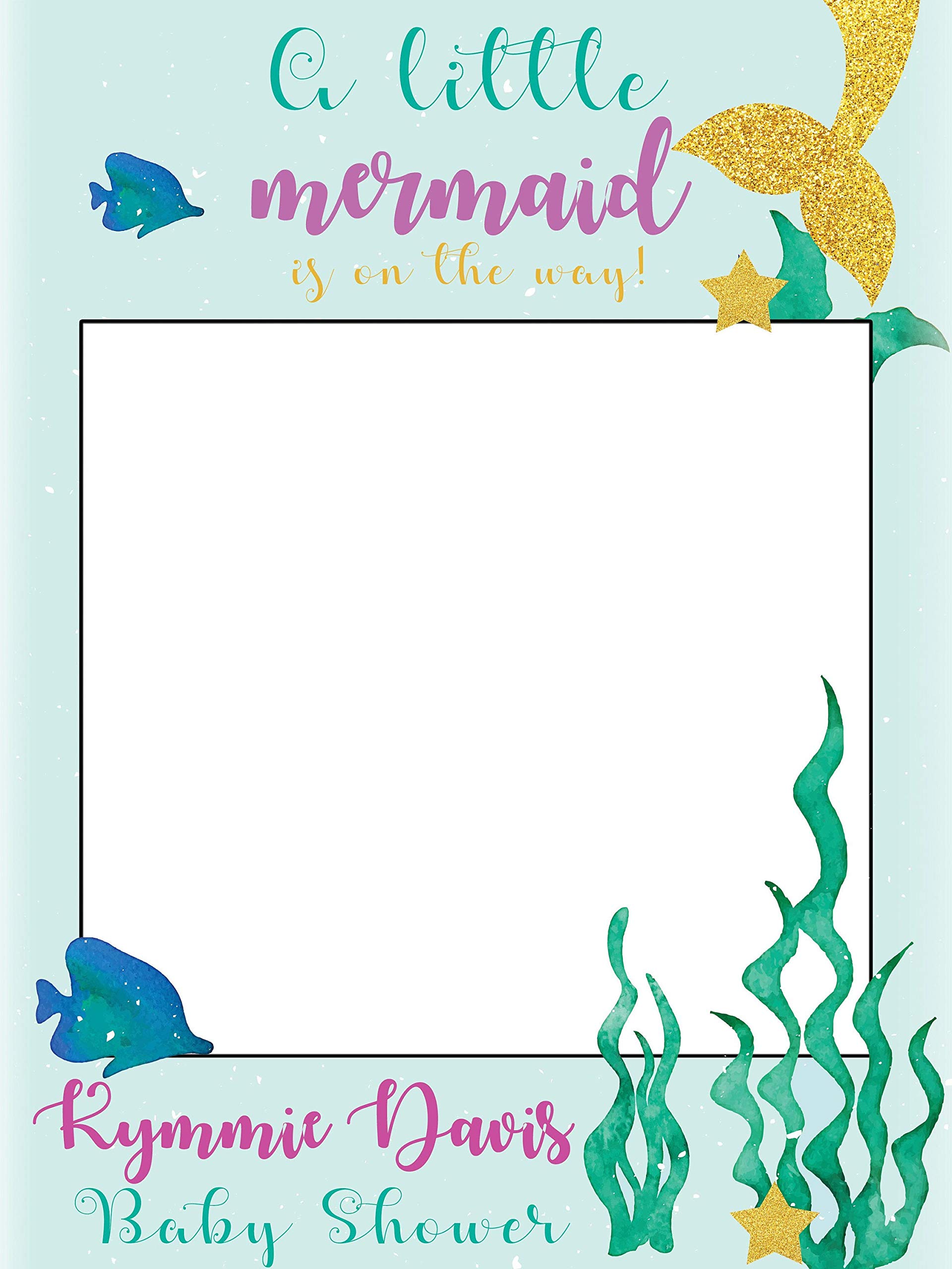 Buy Custom MERMAID Tail with Fishes Party Photo Booth Prop Frame