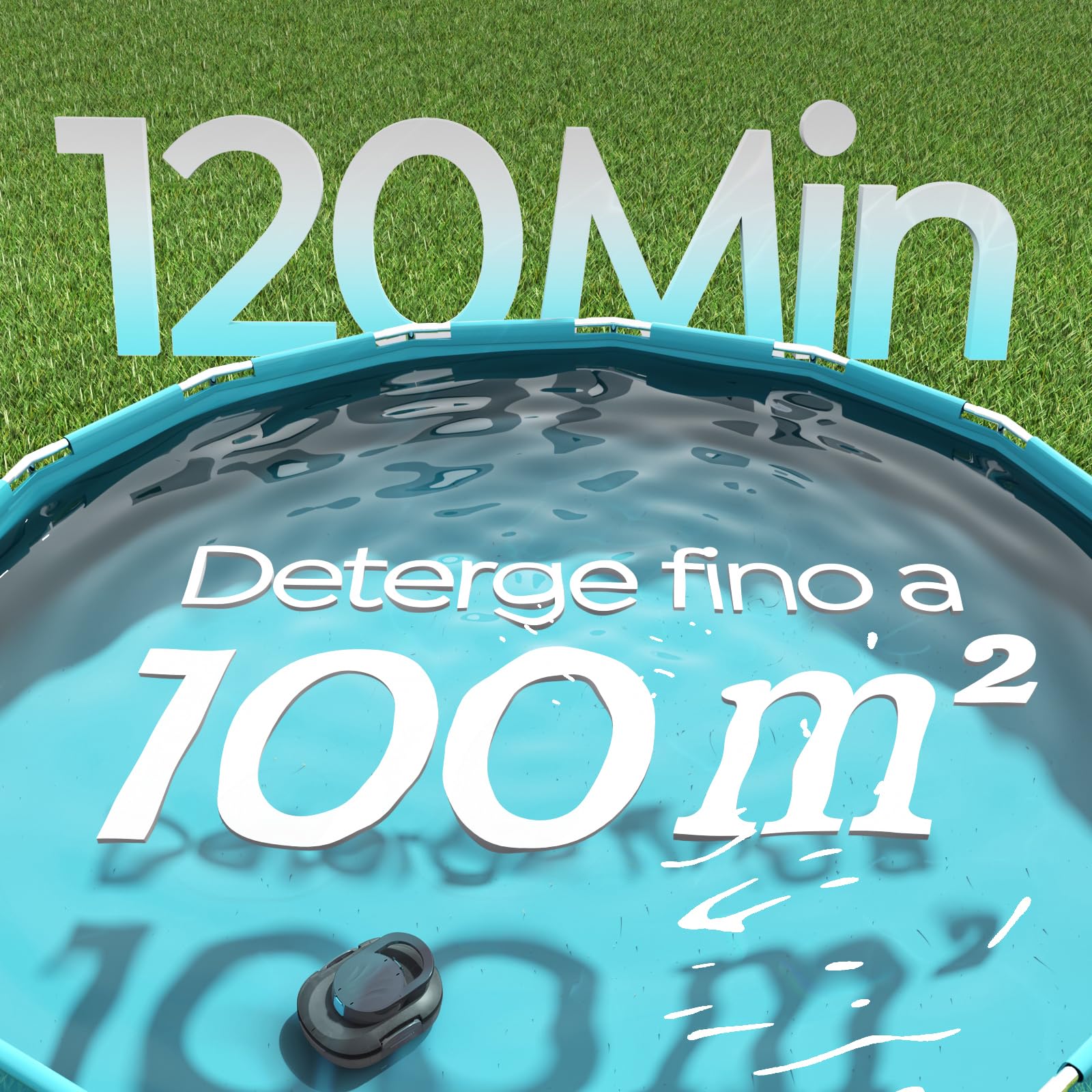 S1PRO (Versione 2026) Robot Piscina Senza Fili, 120 Min di Pulizia, Doppio Motore Aspiratore Piscina, Ricarica 2,5 Ore, per Piscine a Fondo Piatto Fino a 100 m², Grigio
