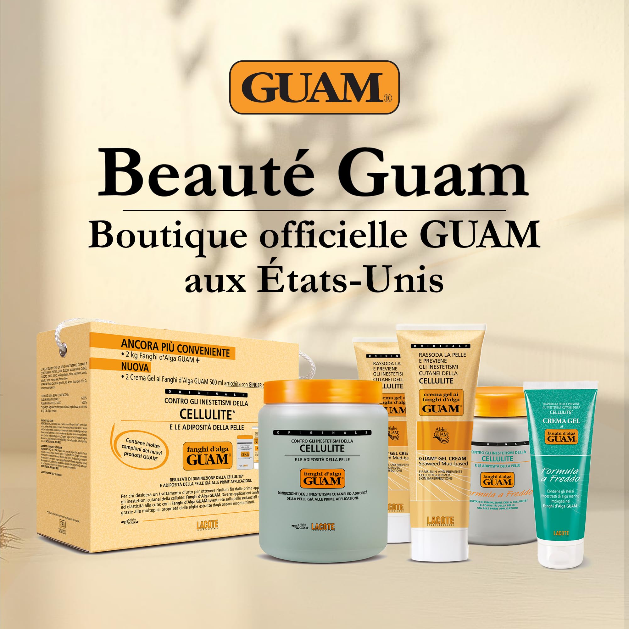 GUAM Boue d’algues 1kg Anti-cellulite Argile Raffermissante au Menthol Effet Froid Tonifie la Peau