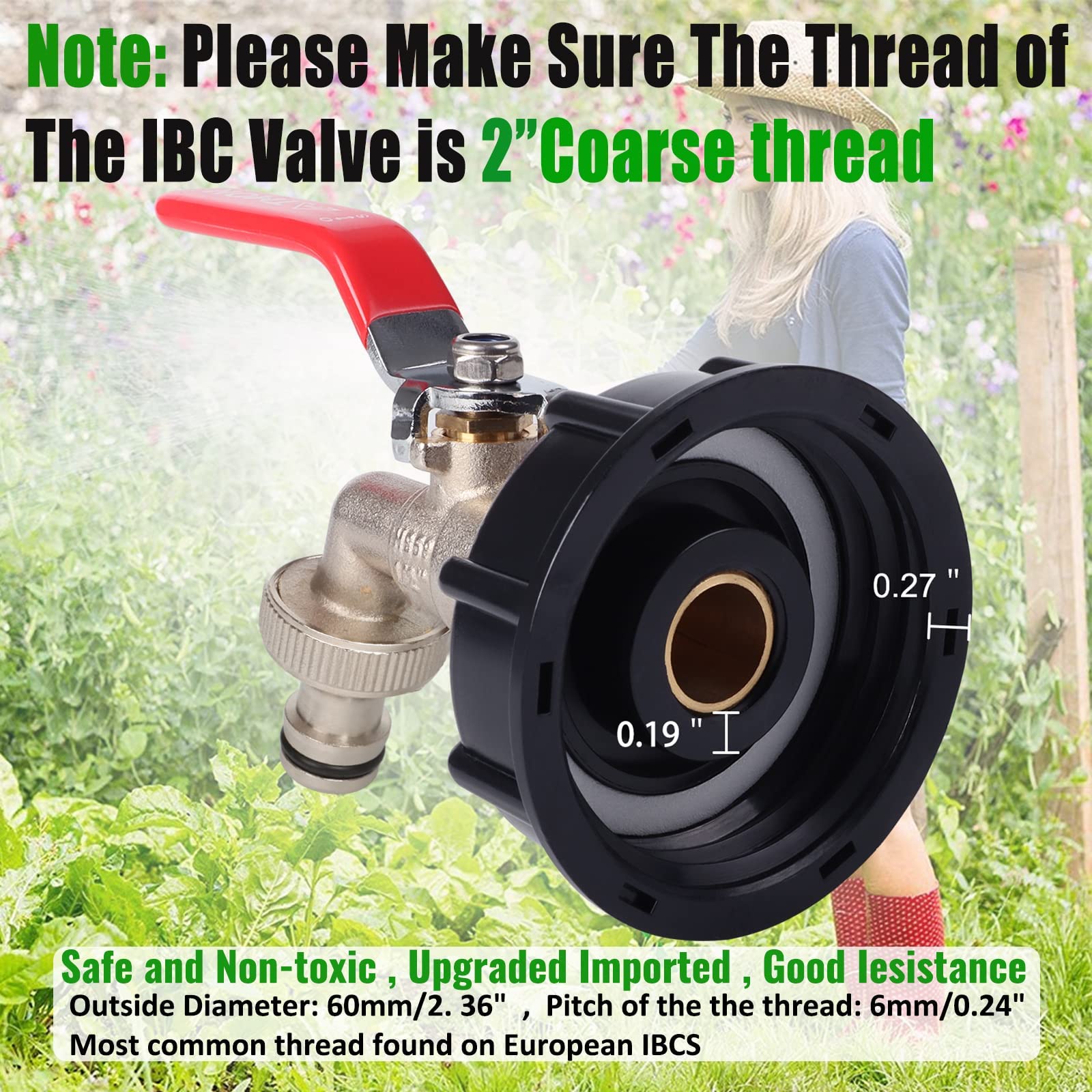 RVWINTER 1/2" Leakproof Brass IBC Tote Fittings Winterizing IBC Tote