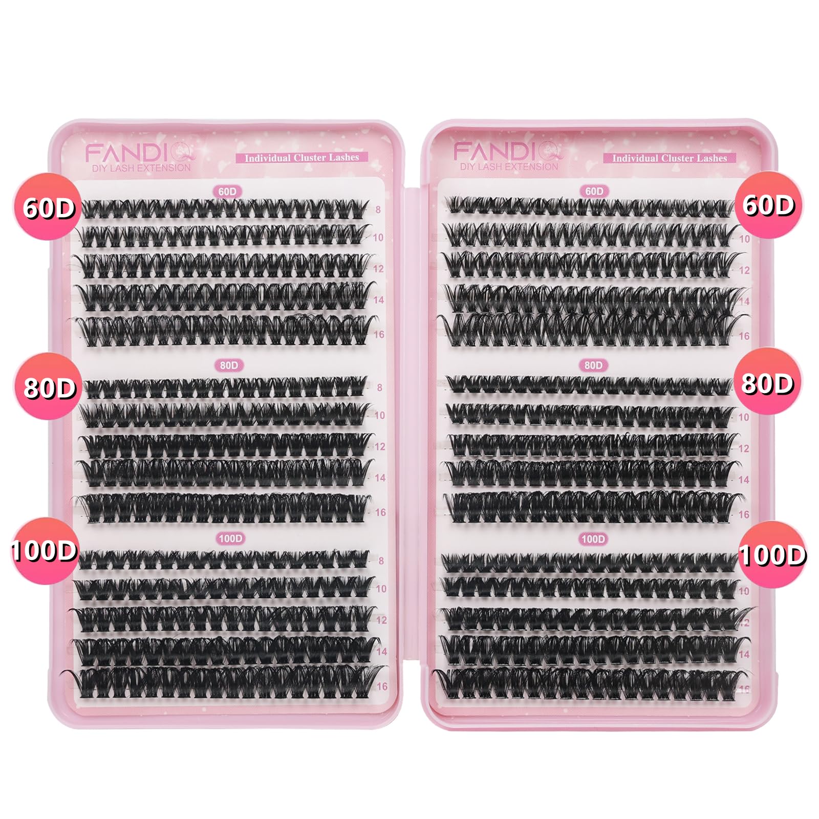 Russian Natural lash & cluster 600PCS D Curl False Eyelashes 8-16mm DIY Lash Extension Fluffy for Beginners (60D+80D+100D) - Image 2
