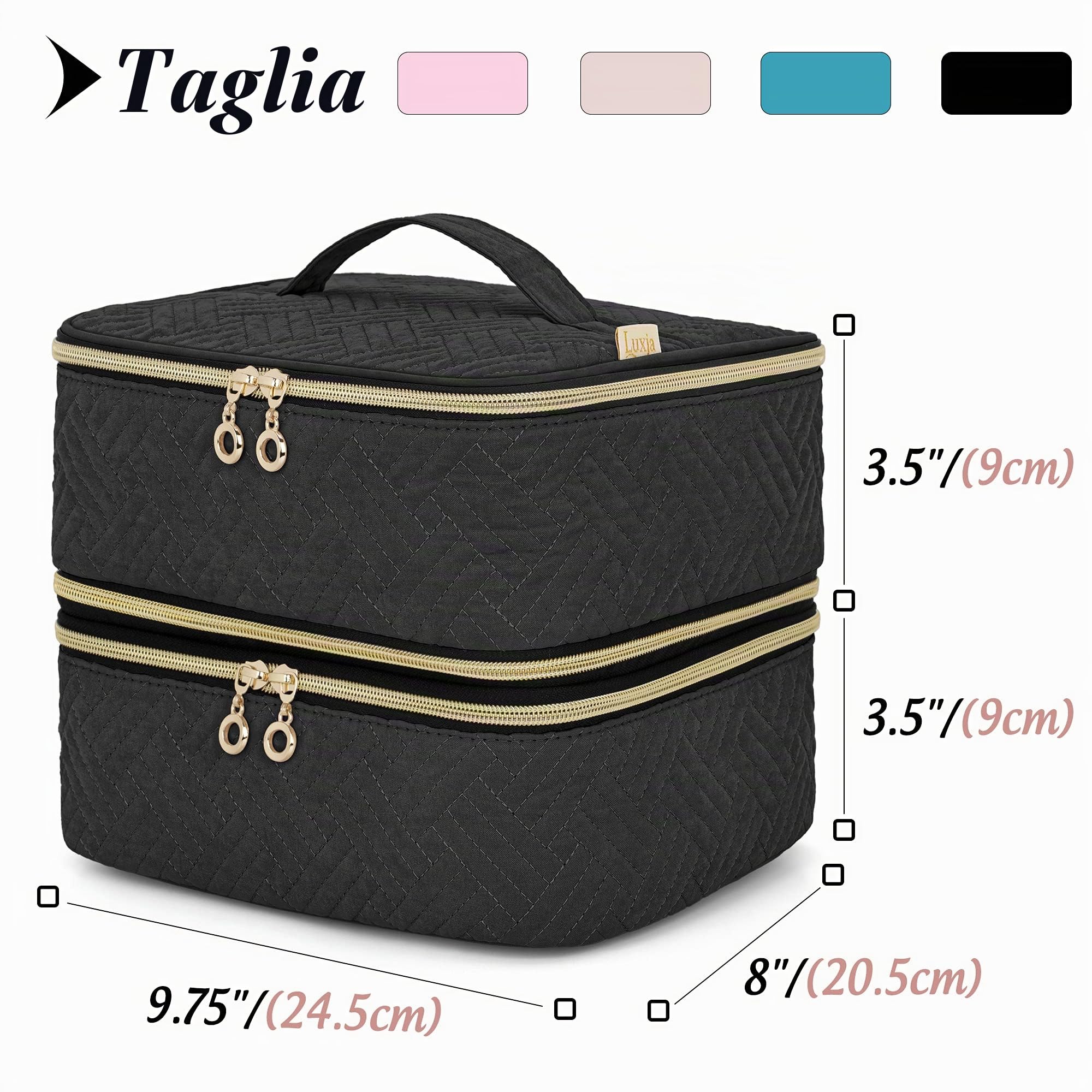 Luxja Organizer per Smalti per Unghie Staccabile a 2 Strati | Valigetta Porta Smalti per 60 Bottiglie (15 ml - 0,5 fl. oz), Borsa Organizer per Smalto