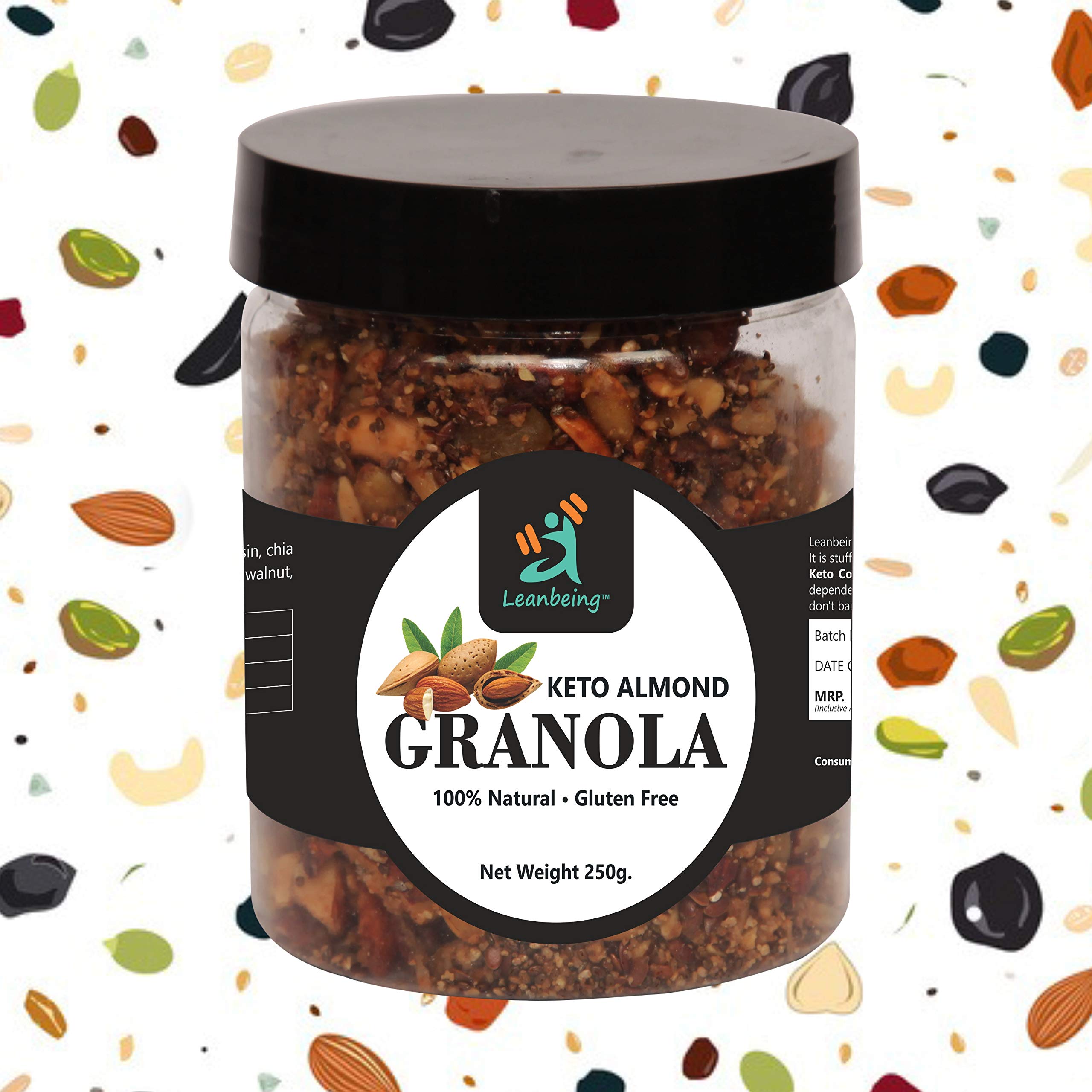 Leanbeing Keto Granola Nutty Almond 250G | Low Carb Cereal, Gluten & Grain Free- Low Fat, High Protein Keto Cereals Energy Snack (B085XL26PS) Amazon Price History, Amazon Price Tracker