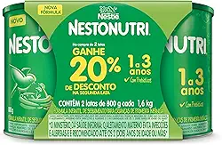 Kit com 2 Fórmula Infantil Nestonutri 1 a 3 anos 800g