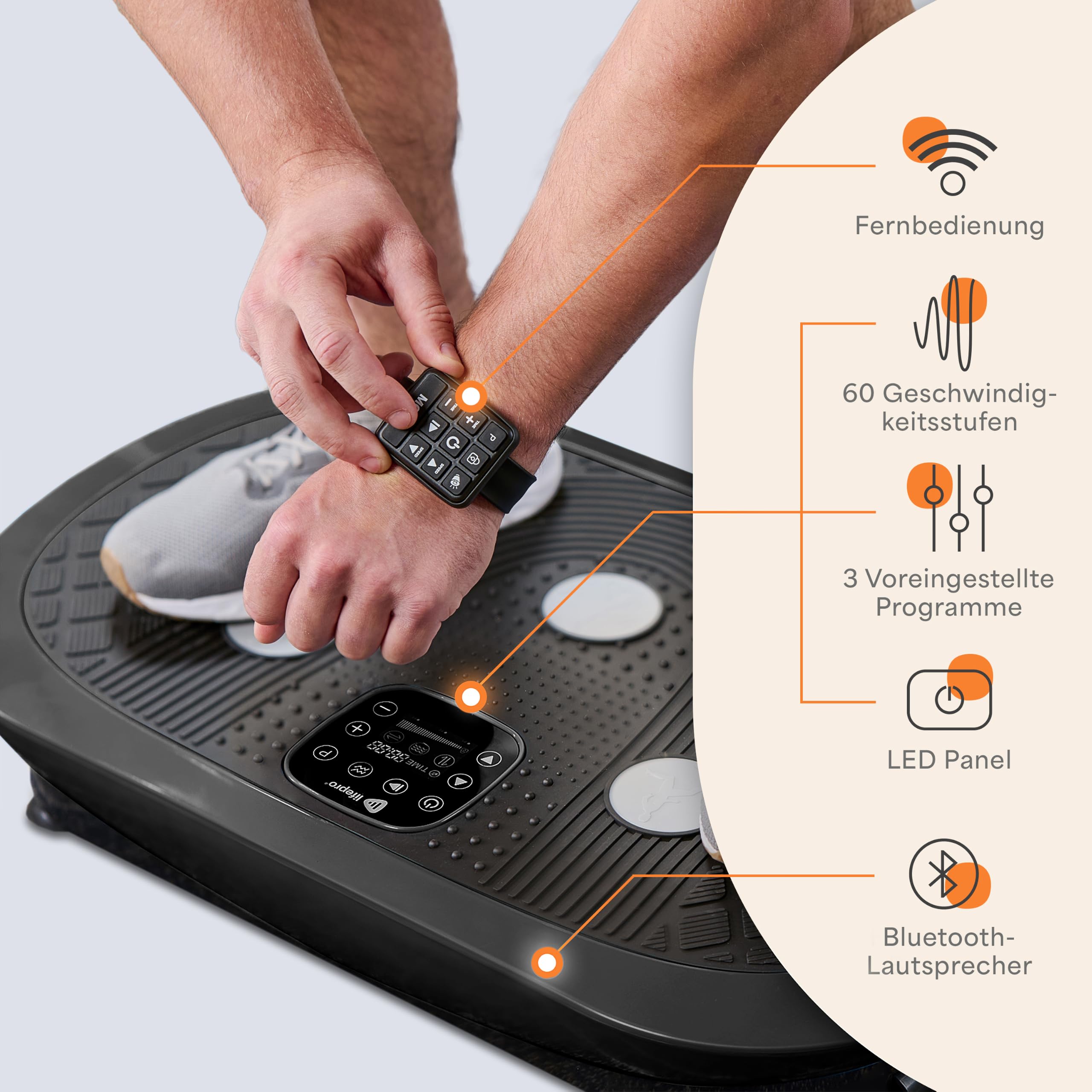 Lifepro Vibrationsplatte Vibrationsboard – 4D Rüttelplatte elektrisch mit Vibration Plate für effektives Ganzkörpertraining