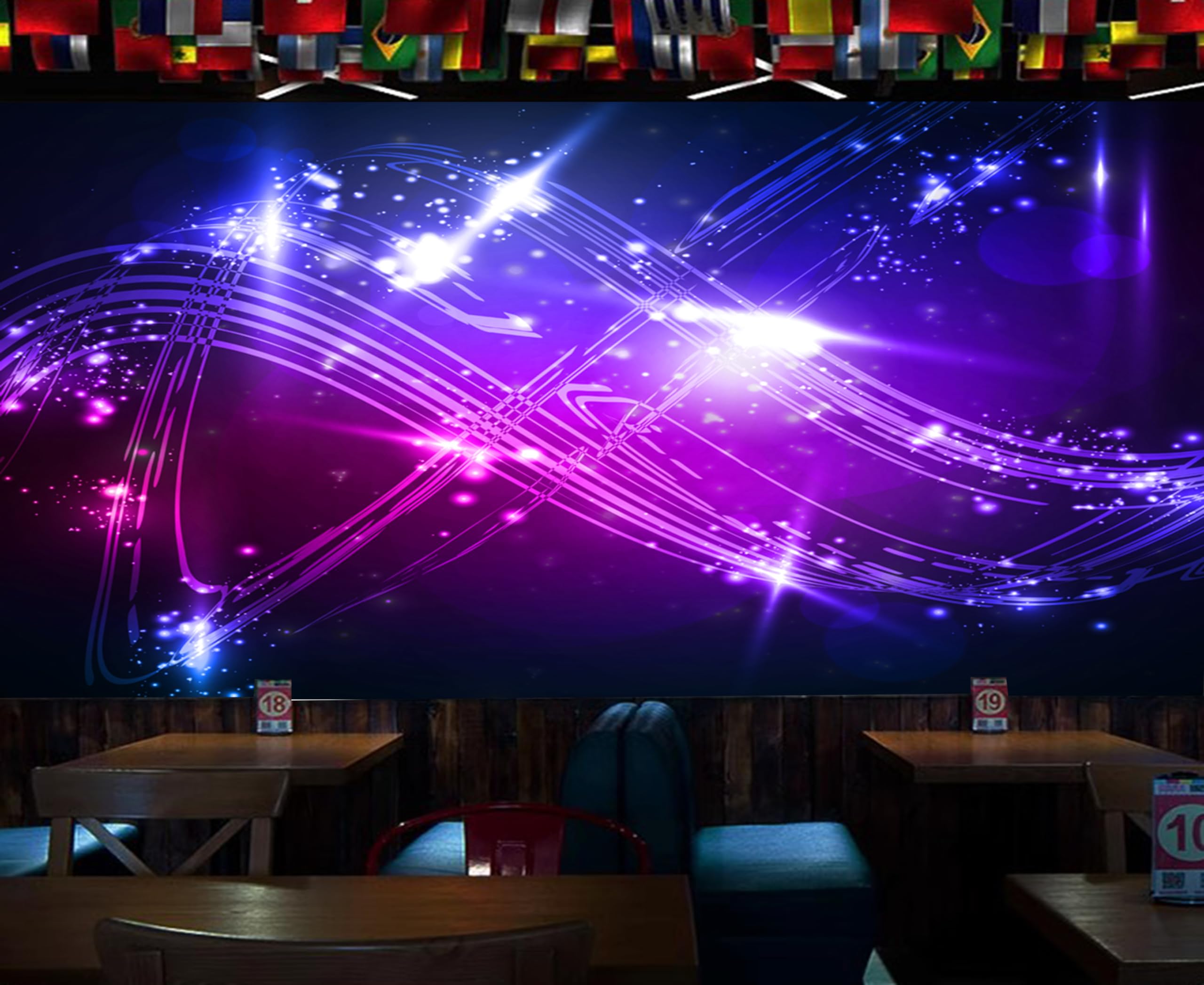 Custom Size Wall Murals,Music Festival KTV Bar Wall Huan Night Wall