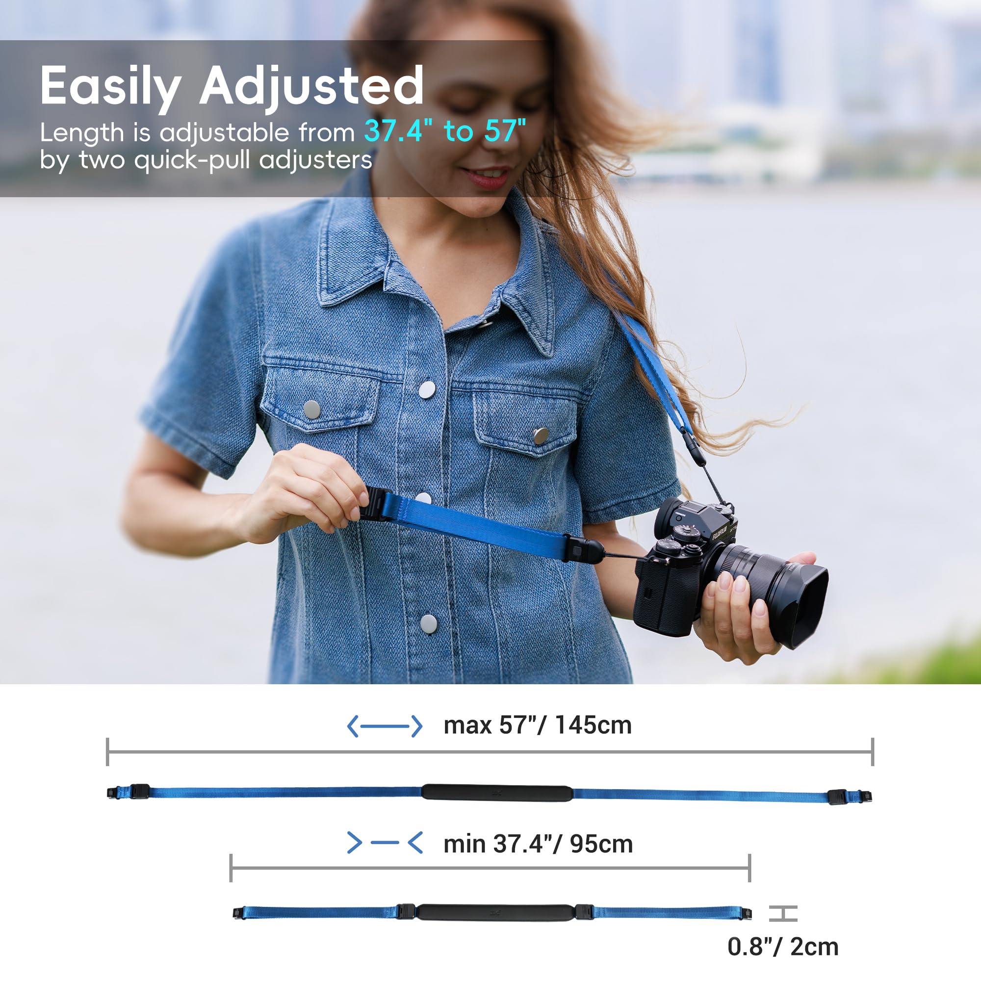 Camera Shoulder Strap Quick Release With Safety Tether Unique Adjustable |  Seychelles Nikon Zf