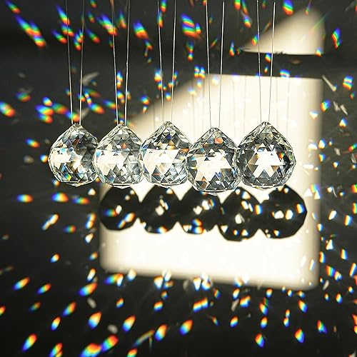Miniatura 3 de HDCRYSTALGIFTS Suncatchers - Lámpara de cristal transparente con forma de prisma Feng Shui, lámpara colgante de gota (1.969 in)