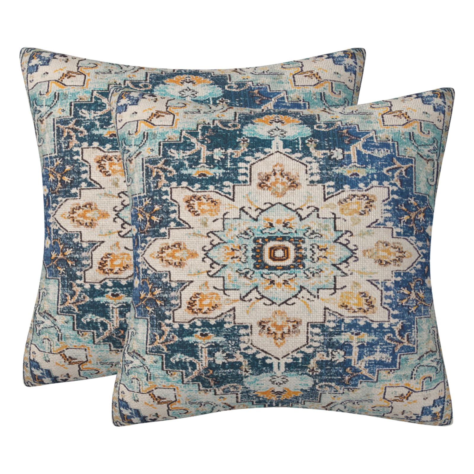 Carotoe C 2Pcs Bohemians Throw Pillow Overs 18X18inch Ushions Ase For Living Room And Patios Furniture Decoration Indoor Outdoor Pillowcases
