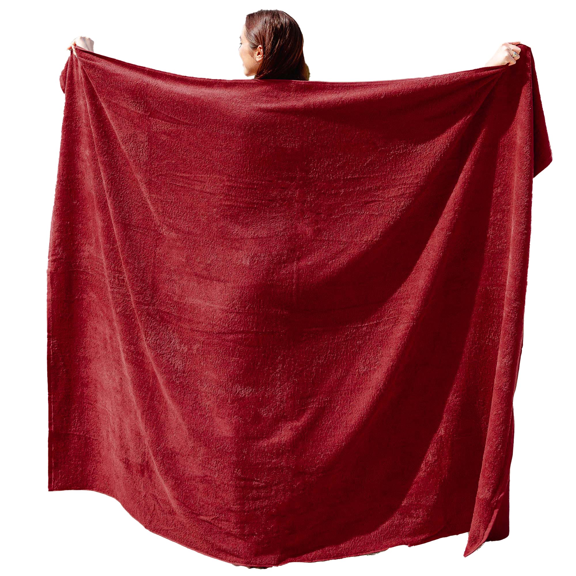 ADAMO XXL Oversize Beach & Bath Towel - 155 x 220 cm or 100 x 220 cm, Size:155, Colour:590 Weinrot