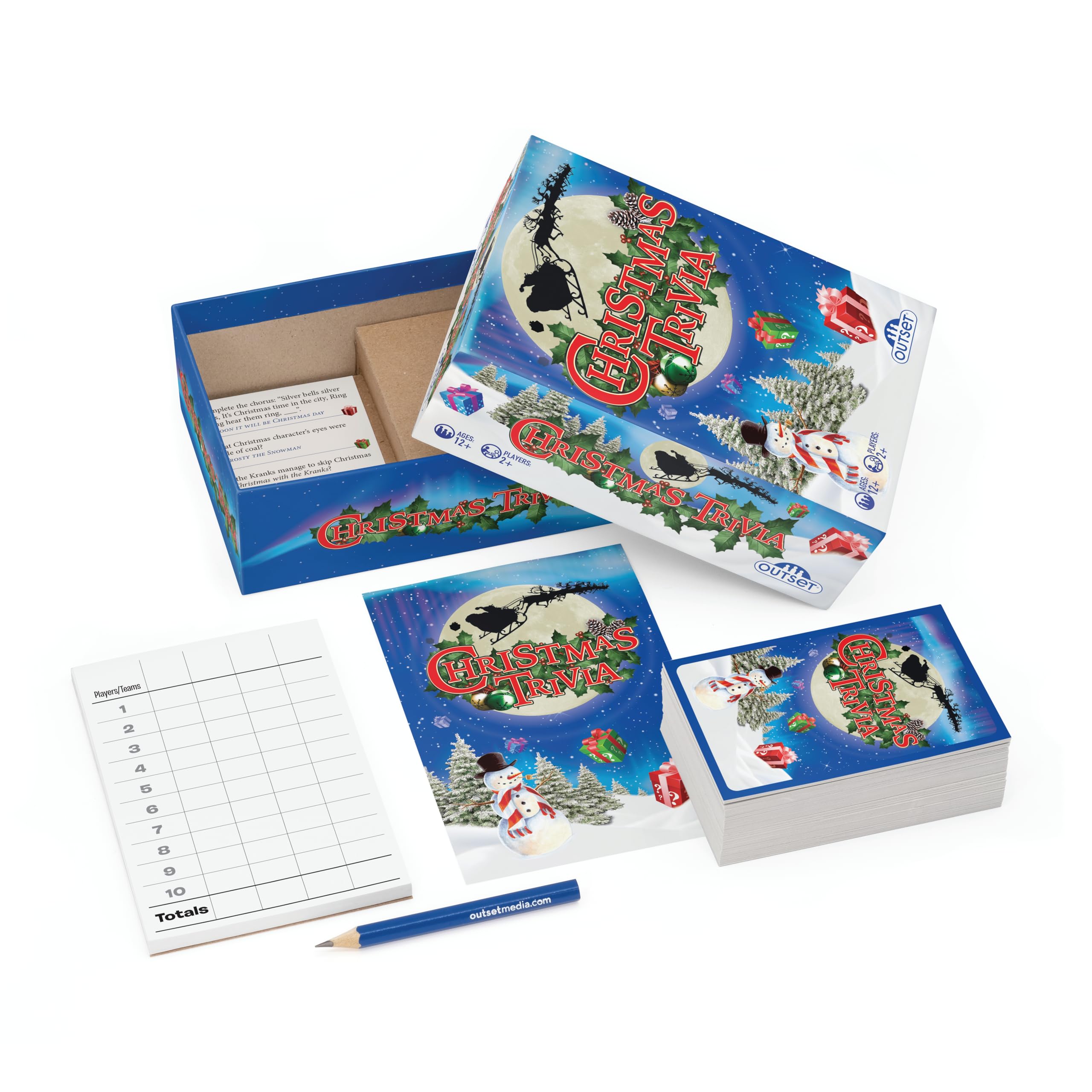 Outset Media Christmas Trivia Game, Red and Green, 11 cm x 16 cm - Image 2