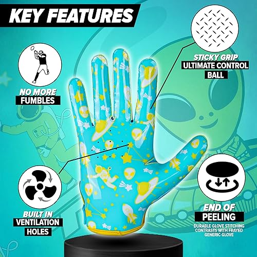 Miniatura 6 de Premium Football Gloves for Kids Youth & Adults-Premium Sticky Receiver with Adaptive Fit Technology-Ultra-Grip Performance