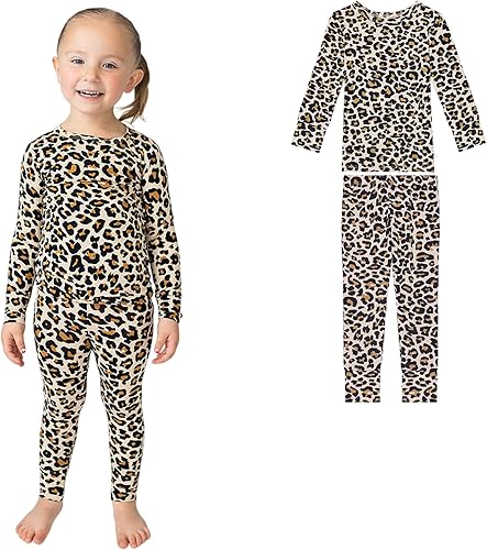 Posh Peanut Conjunto de pijama - Pijama de dos piezas para niñas - Ropa de dormir para niñas pequeñas - Bambú de viscosa suave - Fácil cuidado