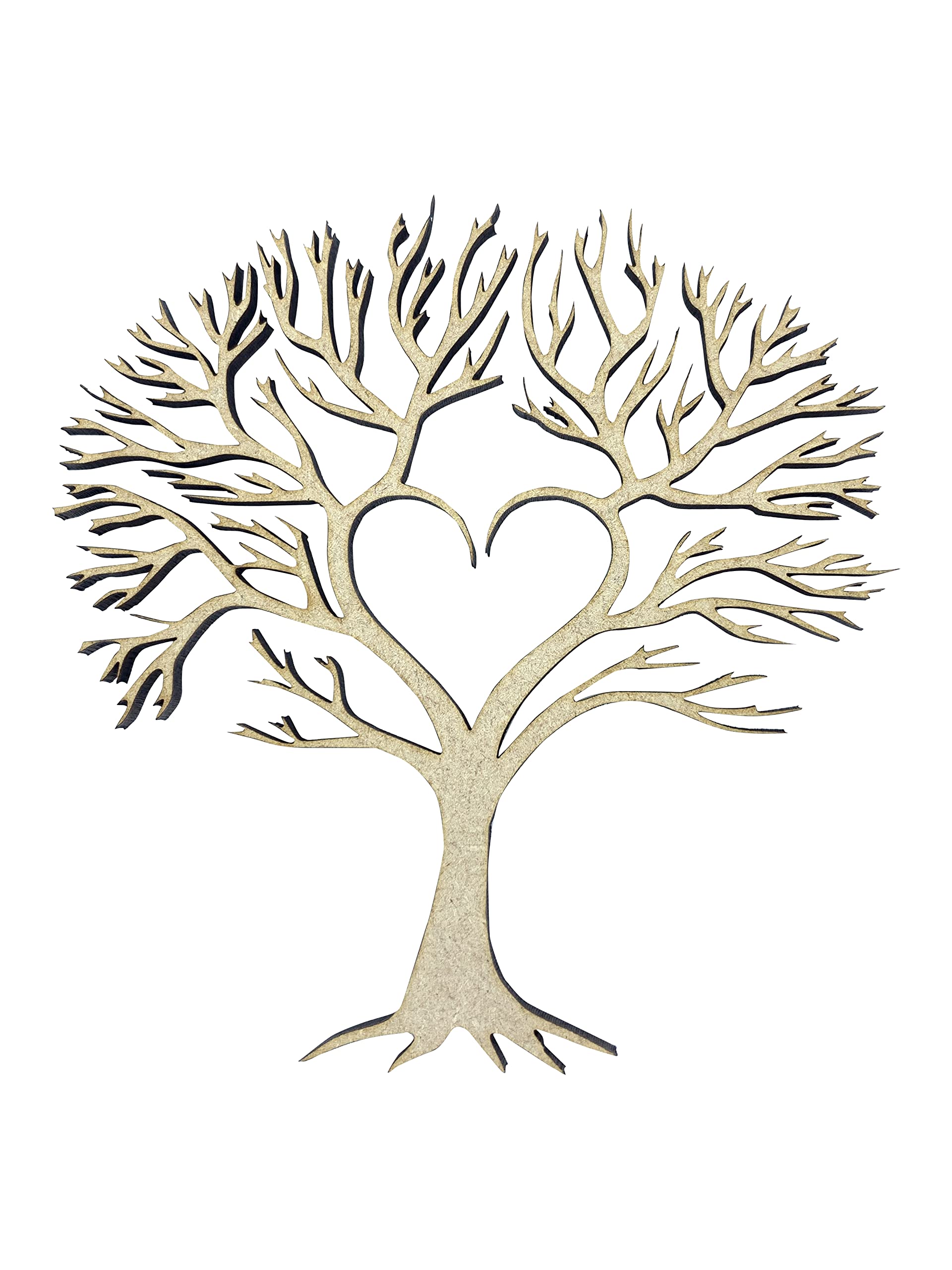 2x Heart Shape Tree Branches 10cm Wood Craft Embelishments Laser Cut Shape MDF