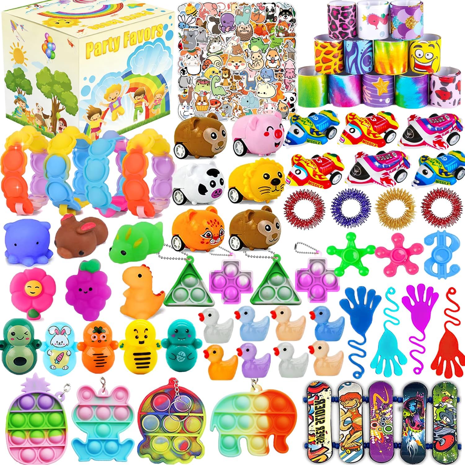 Amazon.com: 154 Pack Party Favors for Kids 8-12 4-8, Pop Fidget Toys ...