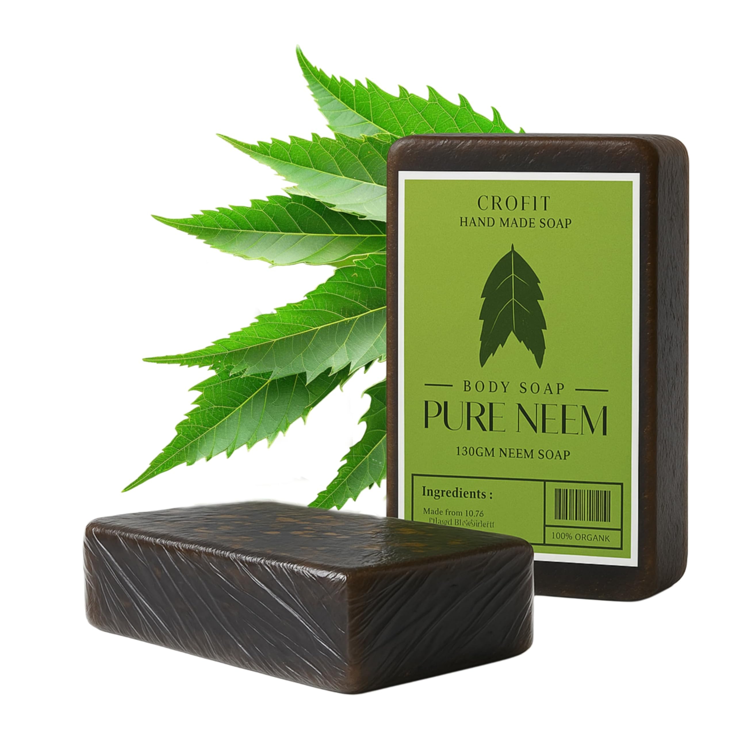 Pure Neem Handmade Soap – 100% Organic Herbal Bath Bar for Acne, Skin Care & Glow Natural Neem Extract Body Soap Ayurvedic Soap for Face & Body – 130g (Pack Of 2)-image-33