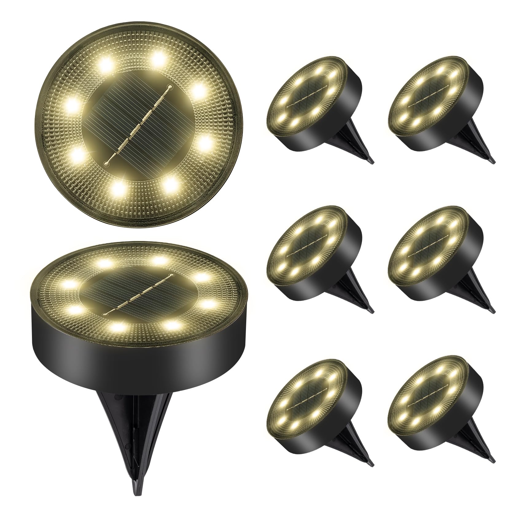Lampes solaires pour le jardin en lot de 8 avec finition étanche IP68 durable