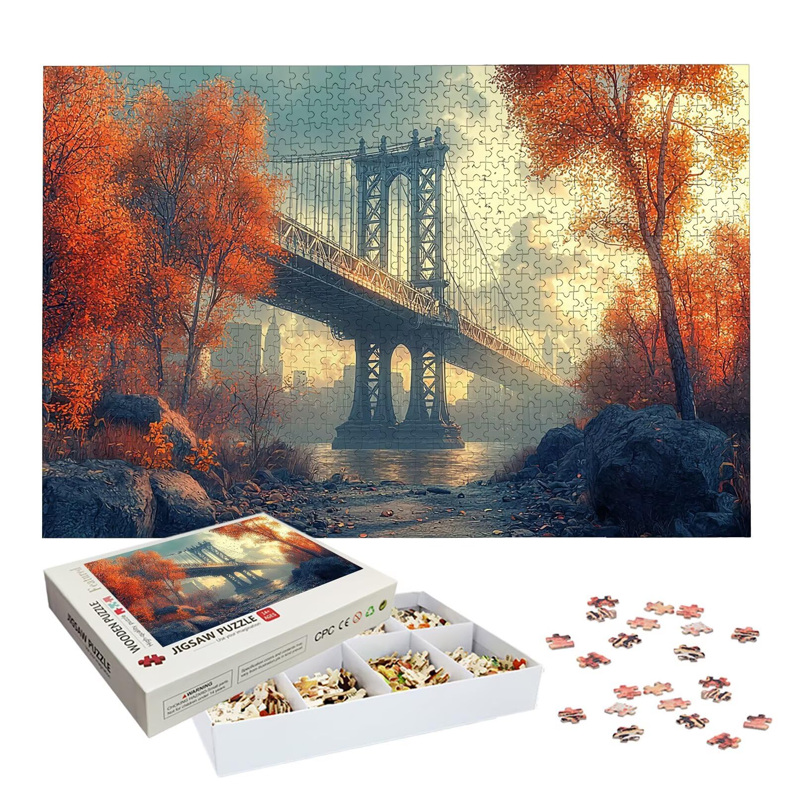 Puzzle 1500 Pezzi Paesaggio, Puzzle Ponte 1500 Pezzi Arte per Adulti e Bambini, Misura: 87x57 cm, Puzzles Legno per Adulti con Squisita Scatola di Imballaggio, Idea Regalo Donna, Regalo Uomo, -9165