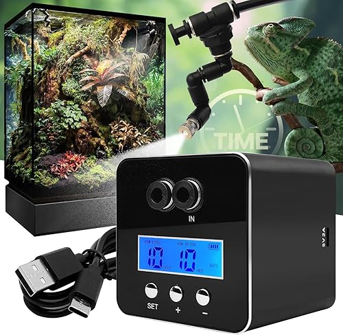 Miniatura 16 de Nebulizador automático de reptiles para terrario, humidificadores de terrarios temporizados para camaleón, lagarto, serpiente, tortuga/rana