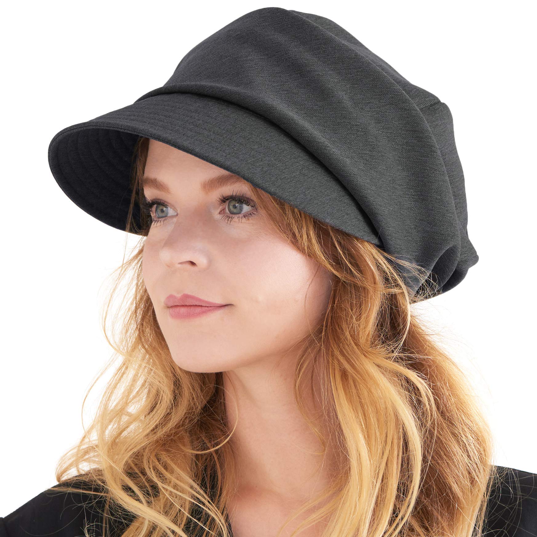 Casquette Hiver Femme Plate Newsboy - Bonnet Visière Homme Large en Coton Bio Mode Boho Ete Chapeau Soleil Flat Cap Hipster Surdimensionnée