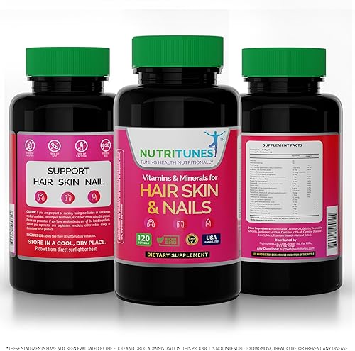 Miniatura 6 de Vitaminas para el cabello, la piel y las uñas, fórmula de biotina y colágeno con vitaminas B, zinc y selenio, promueve la fuerza del cabello, la