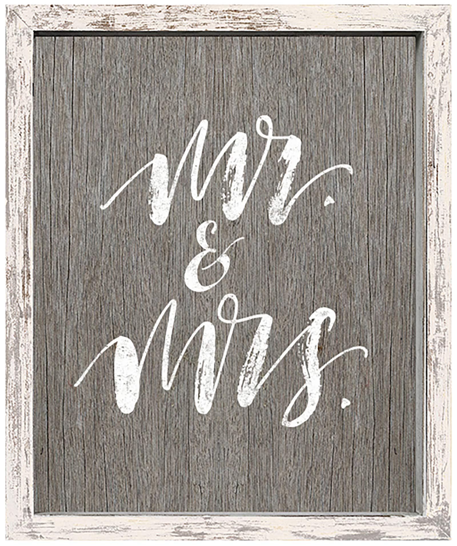 Stephanie Imports Rustic Mr & Mrs Wedding Wooden Boxed Sign (10" X 12", Wood (Framed))