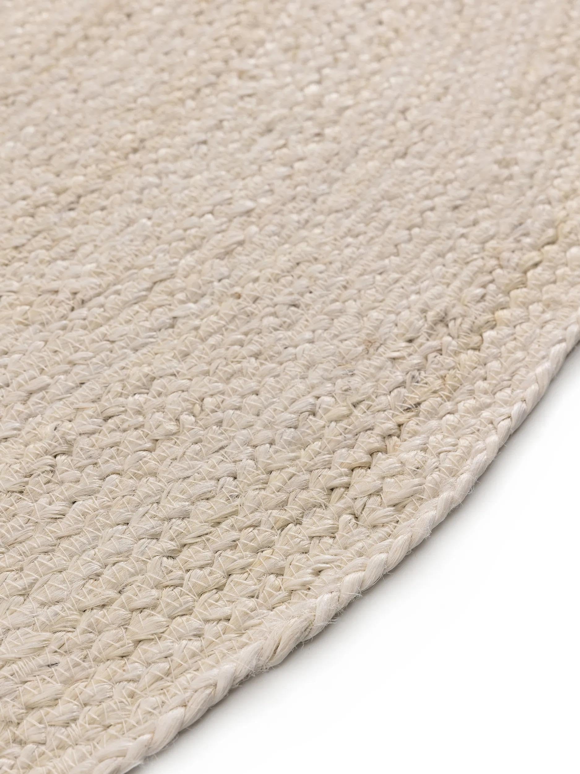 benuta Pure Tappeto Juta Jutta - Avorio Rotondo 80 cm - Tessuto a Mano per Camera da Letto, Salotto, Soggiorno - Design Boho - Adatto al Riscaldamento a Pavimento