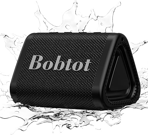 Bobtot Altavoz Bluetooth portátil, mini altavoz IPX7, sonido fuerte y estéreo con graves, tiempo de reproducción de 15 horas, emparejamiento TWS