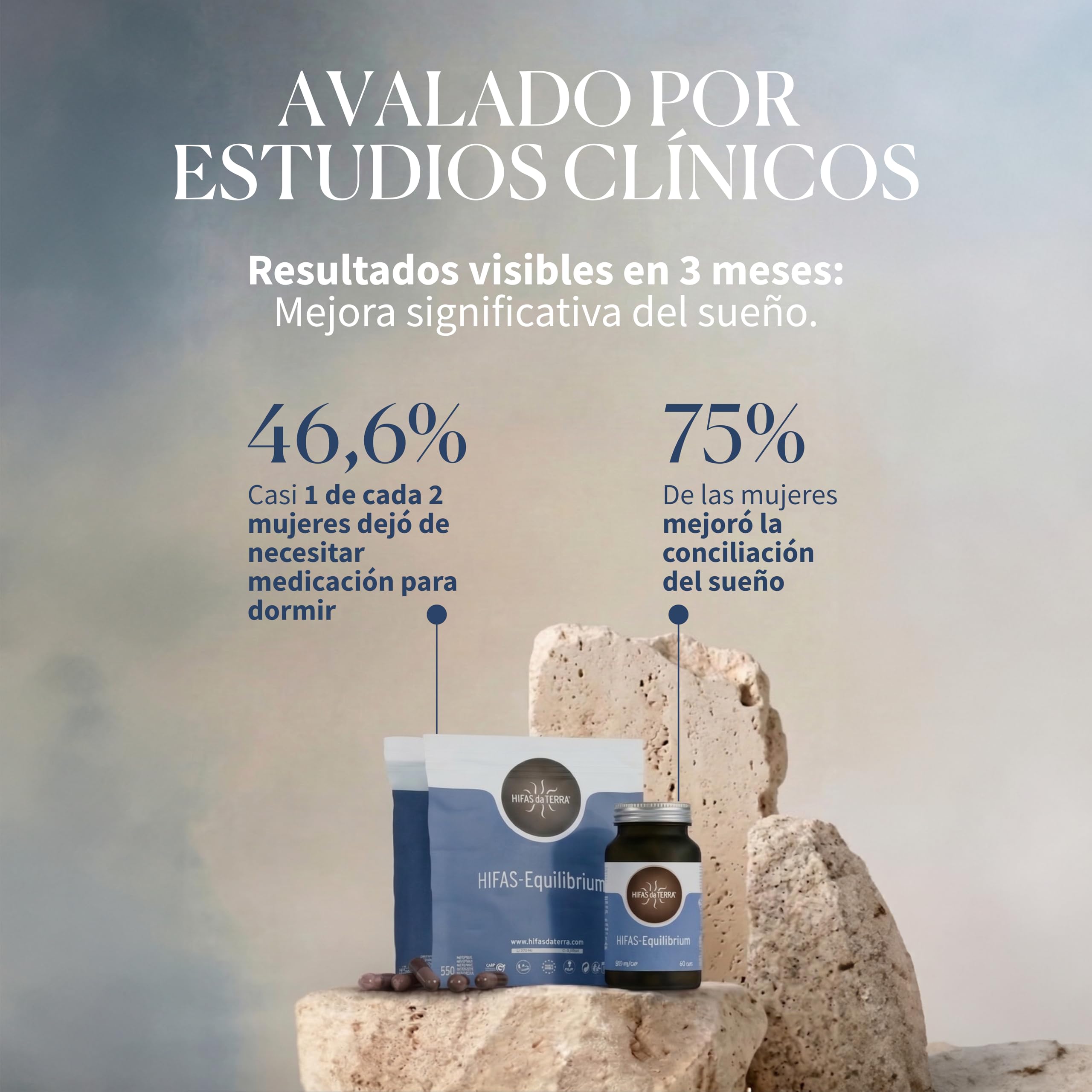 HIFAS DA TERRA - HIFAS-Equilibrium Extractos de Hongos Puros de Reishi, Melena de León y Cordyceps para Equilibrar el Bienestar Físico y Emocional - Bote 60 Cápsulas