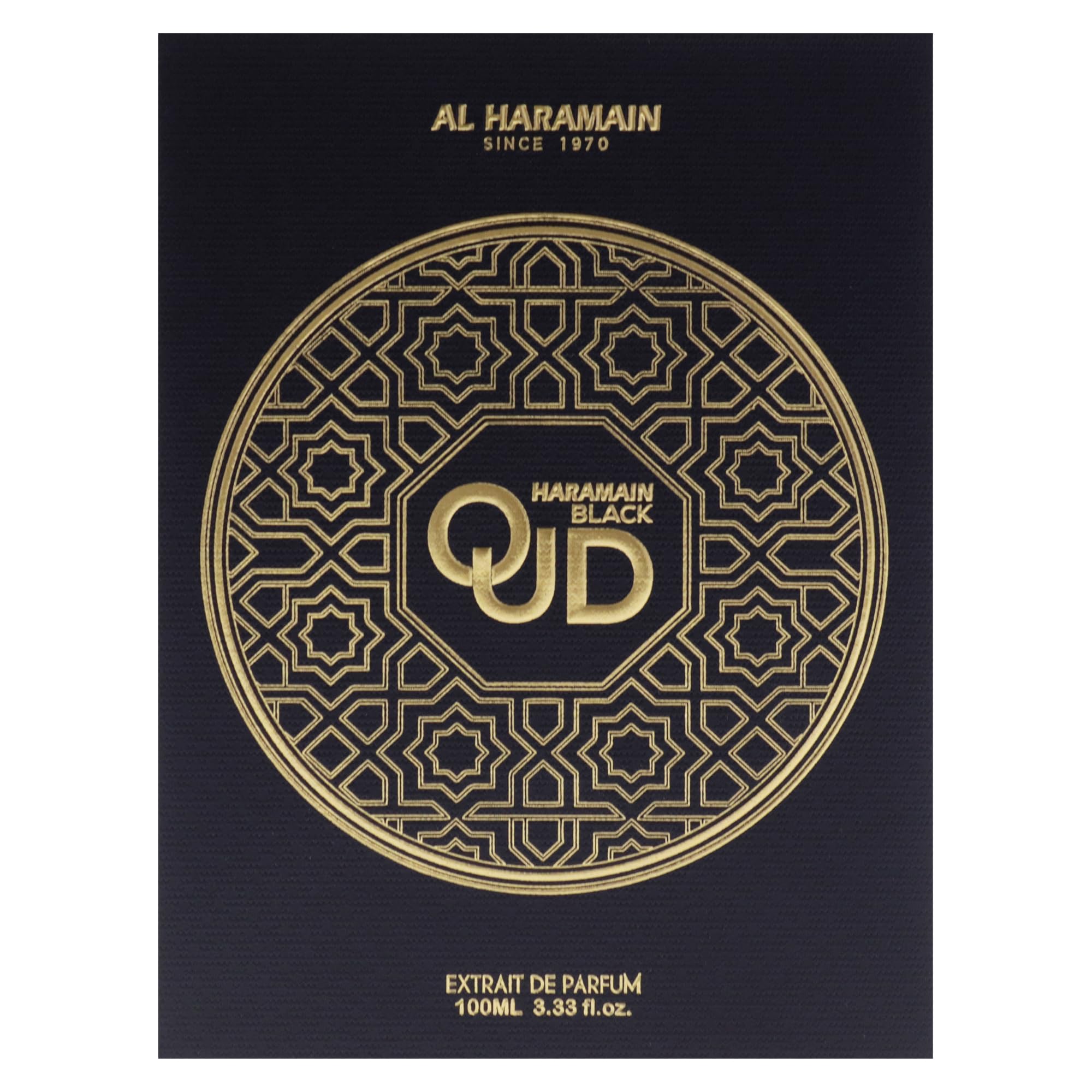 Al Haramain Black Oud 100ml Extrait de Parfum | Luksusowe Arabskie Perfumy Oud dla Kobiet i Mężczyzn | Długotrwały Drzewny i Korzenny Zapach Unisex z Bursztynem i Wanilią