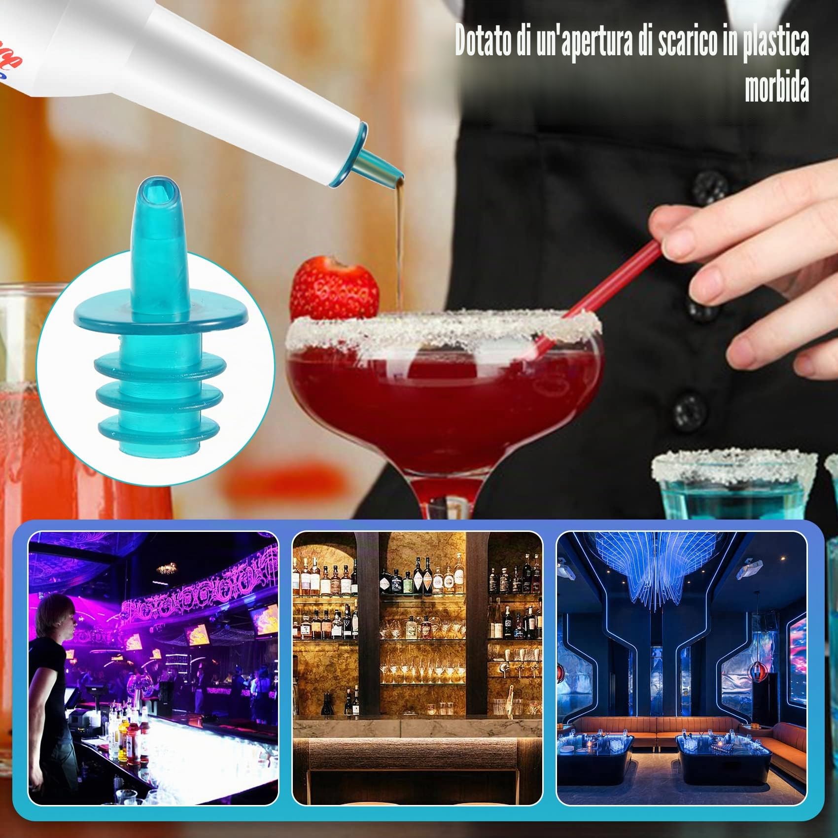 2 pezzi Flair Bartending Bar Pub bottiglia cocktail shaker –