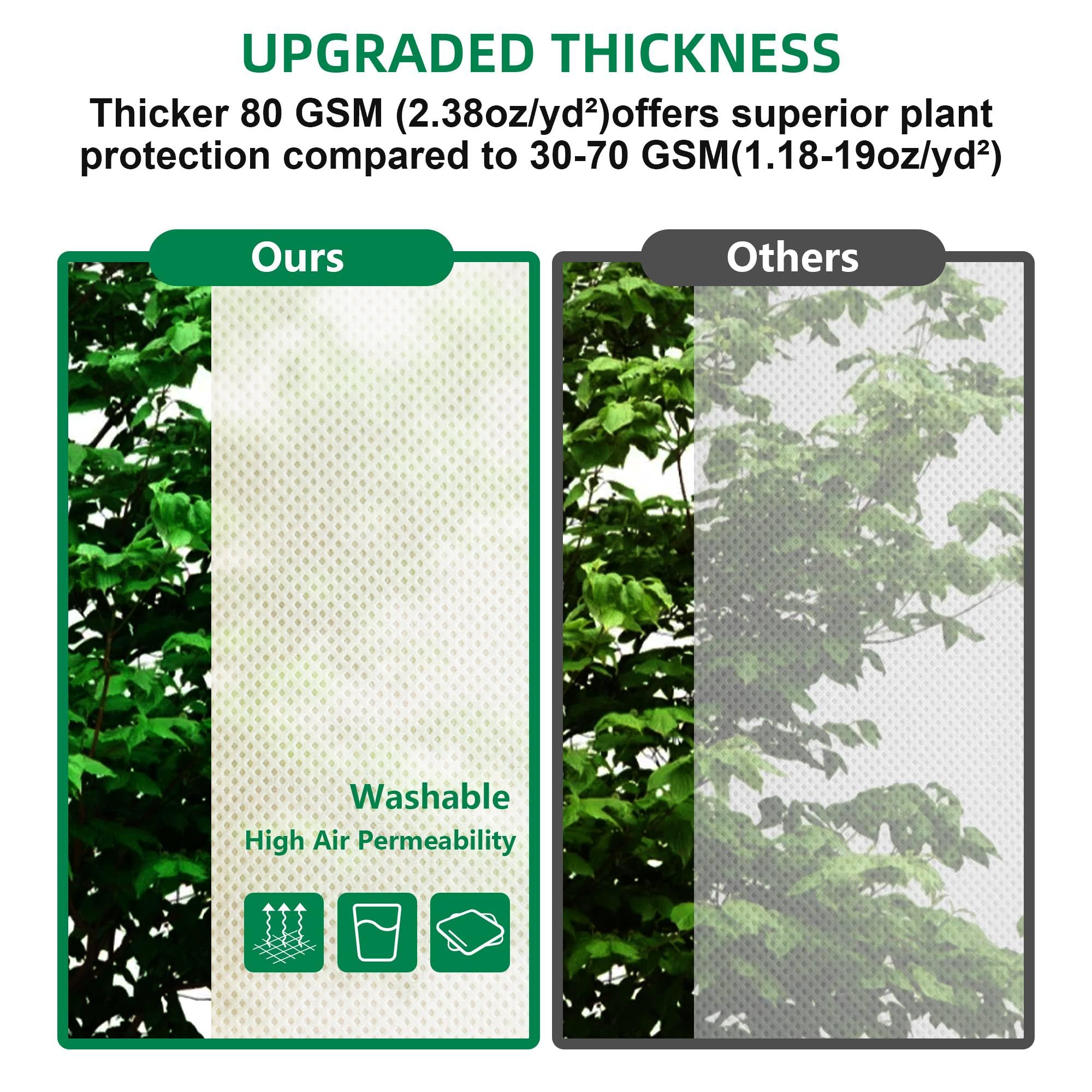 WISD Garden Fleece Frost Protection Bags, 80gsm Winter Plant Covers with Drawstring and Zipper - Image 2