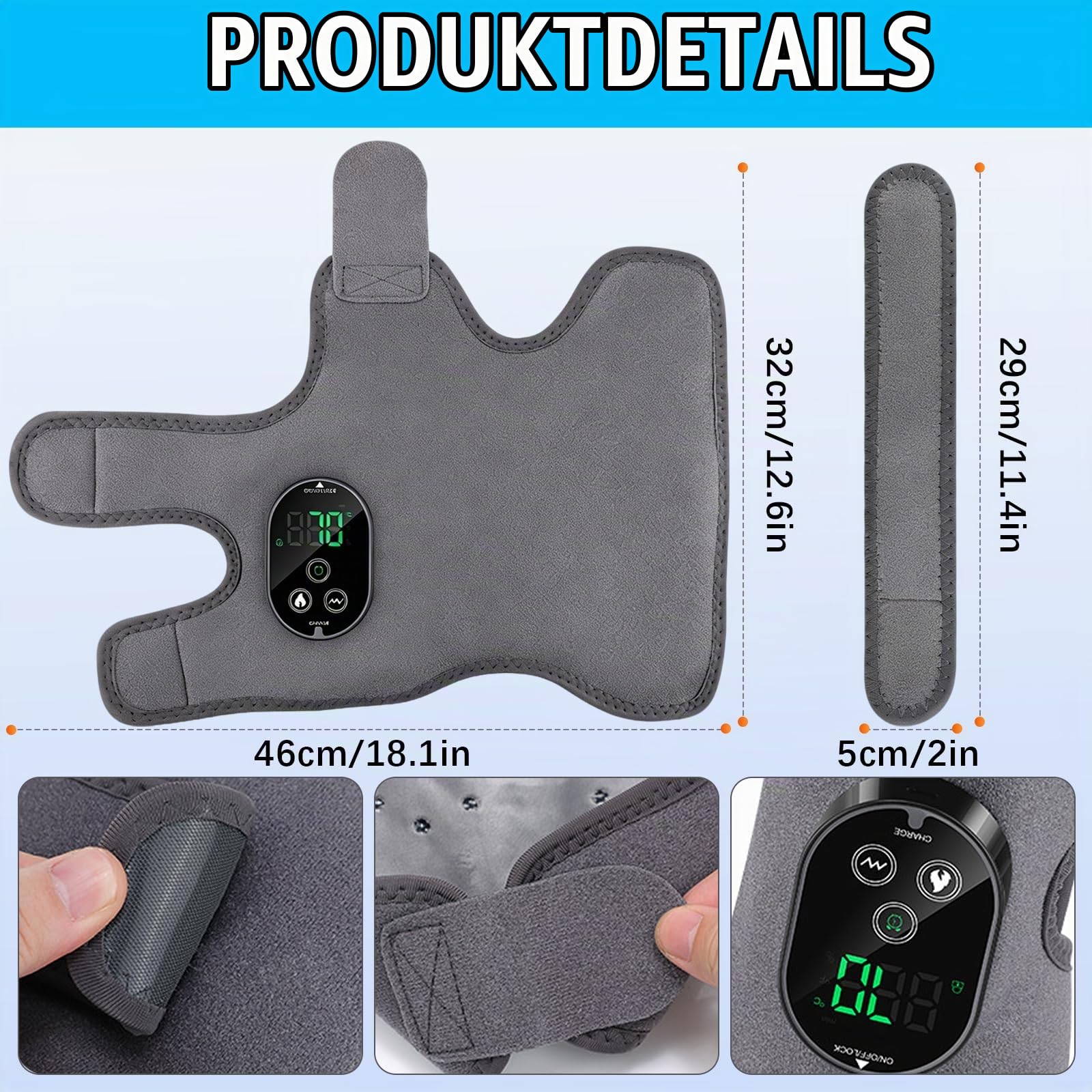 Fussmassagegerät Elektrisch, 2 Stück Kabellos Fußmassage mit 3000mAh Akku, 6 Heizstufen, 3 Vibration und Timer,Foot Massage für Schmerzlinderung und Tiefenentspannung, Ideal Geschenk für Eltern