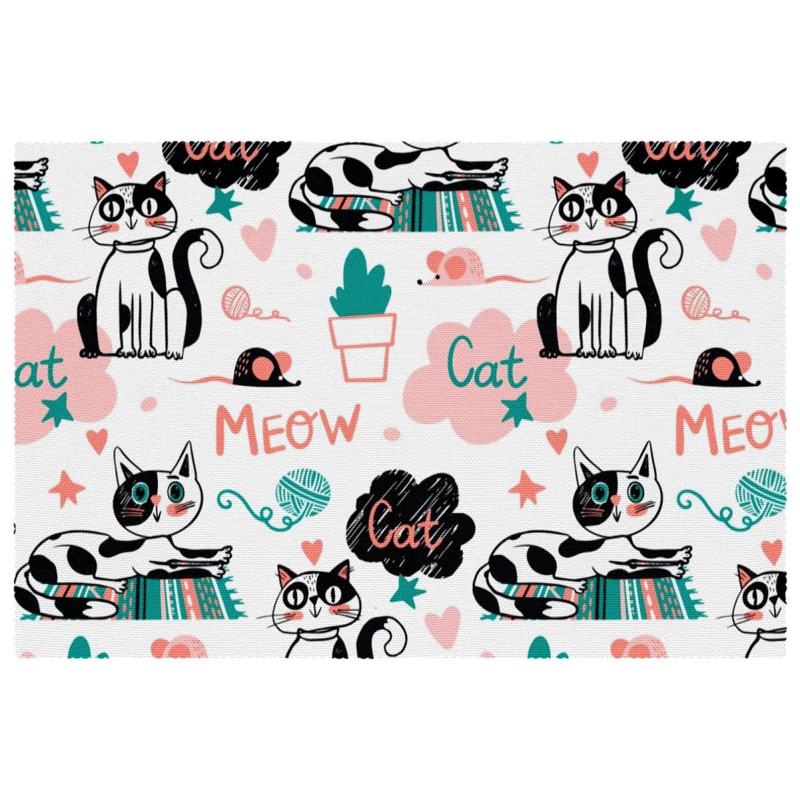 Sets de table mignons en tissu Oxford lavable pour en finir avec les taches sur la table